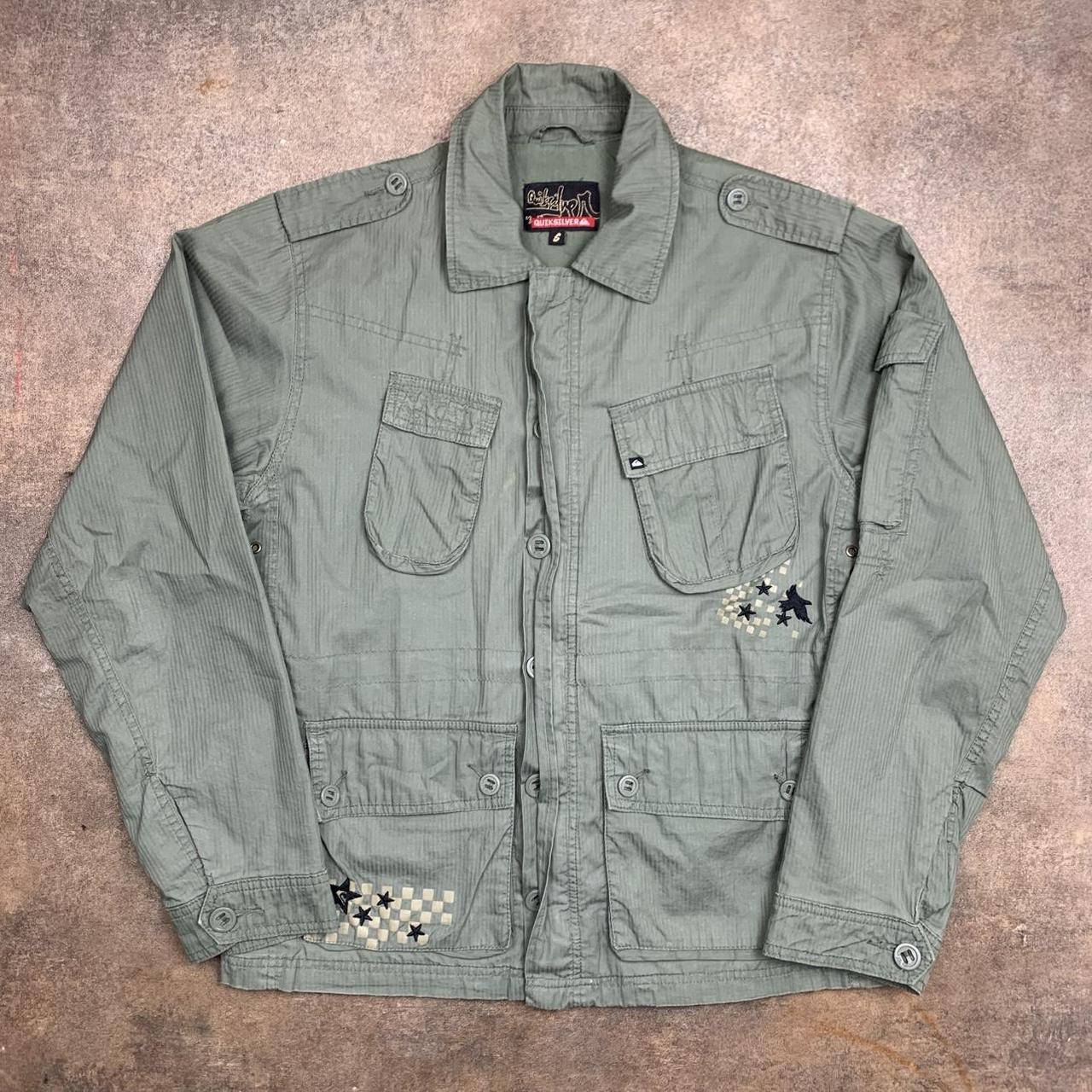 Quiksilver 00s khaki graphic shirt jacket