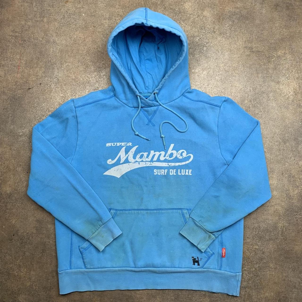 Mambo 00s graphic blue baggy hoodie