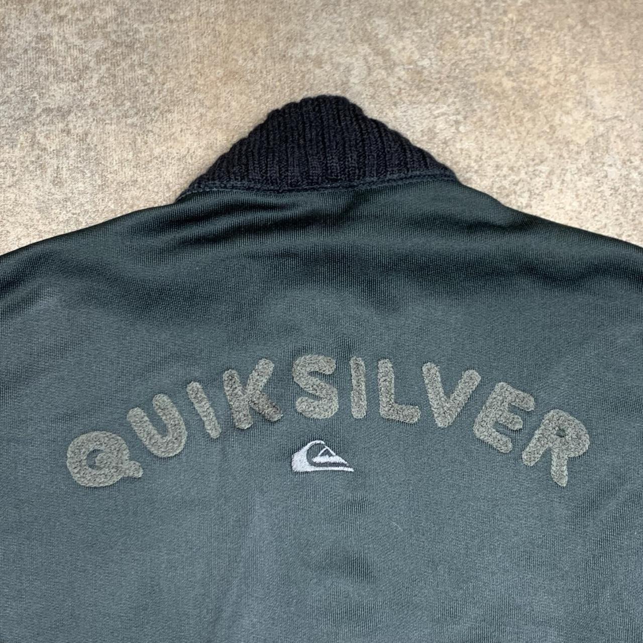 Quiksilver 00s graphic black grey knit fleece jacket