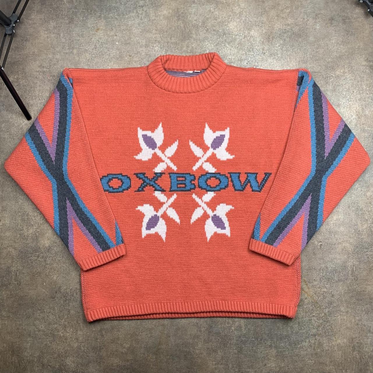 Oxbow 90s graphic orange chunky knit jumper