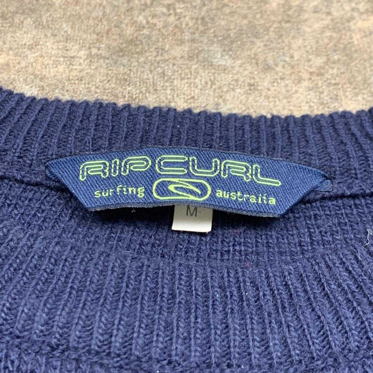 Rip Curl 00s red navy graphic knit sweatshirt