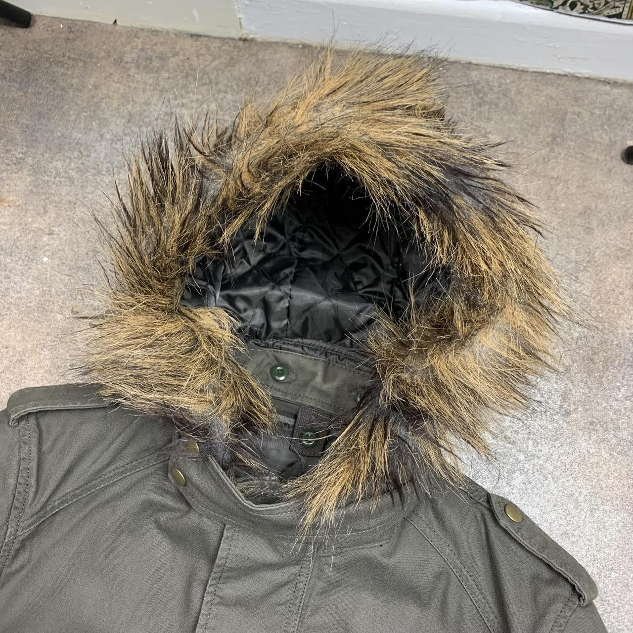 PPFM 00s khaki fur hood utilised zip jacket