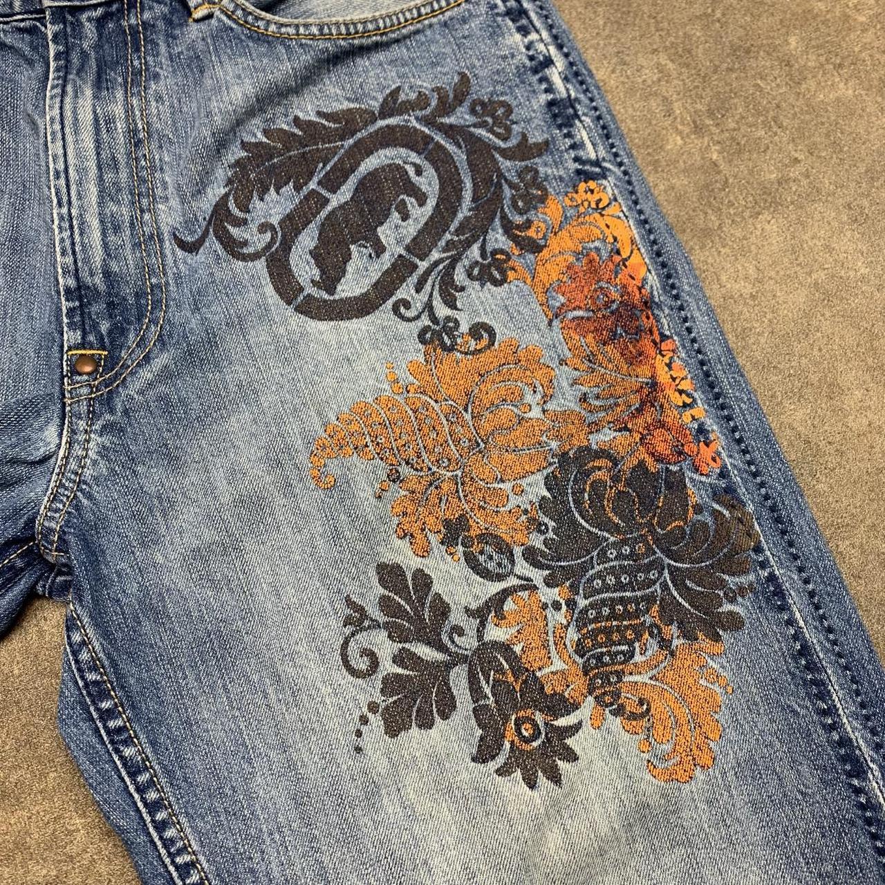 Ecko Unltd. 00s baggy graphic blue denim jeans