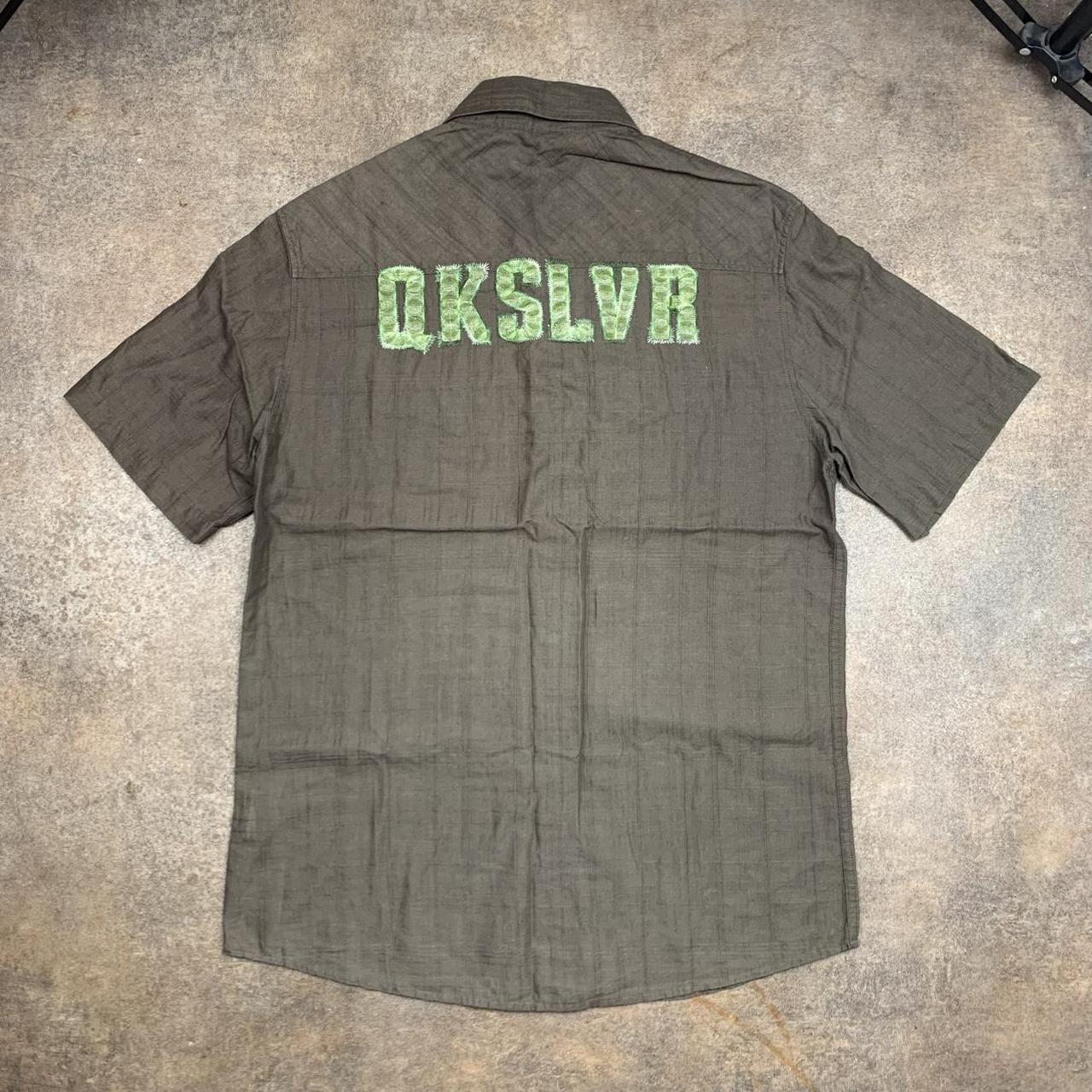 Quiksilver 00s brown green graphic shirt