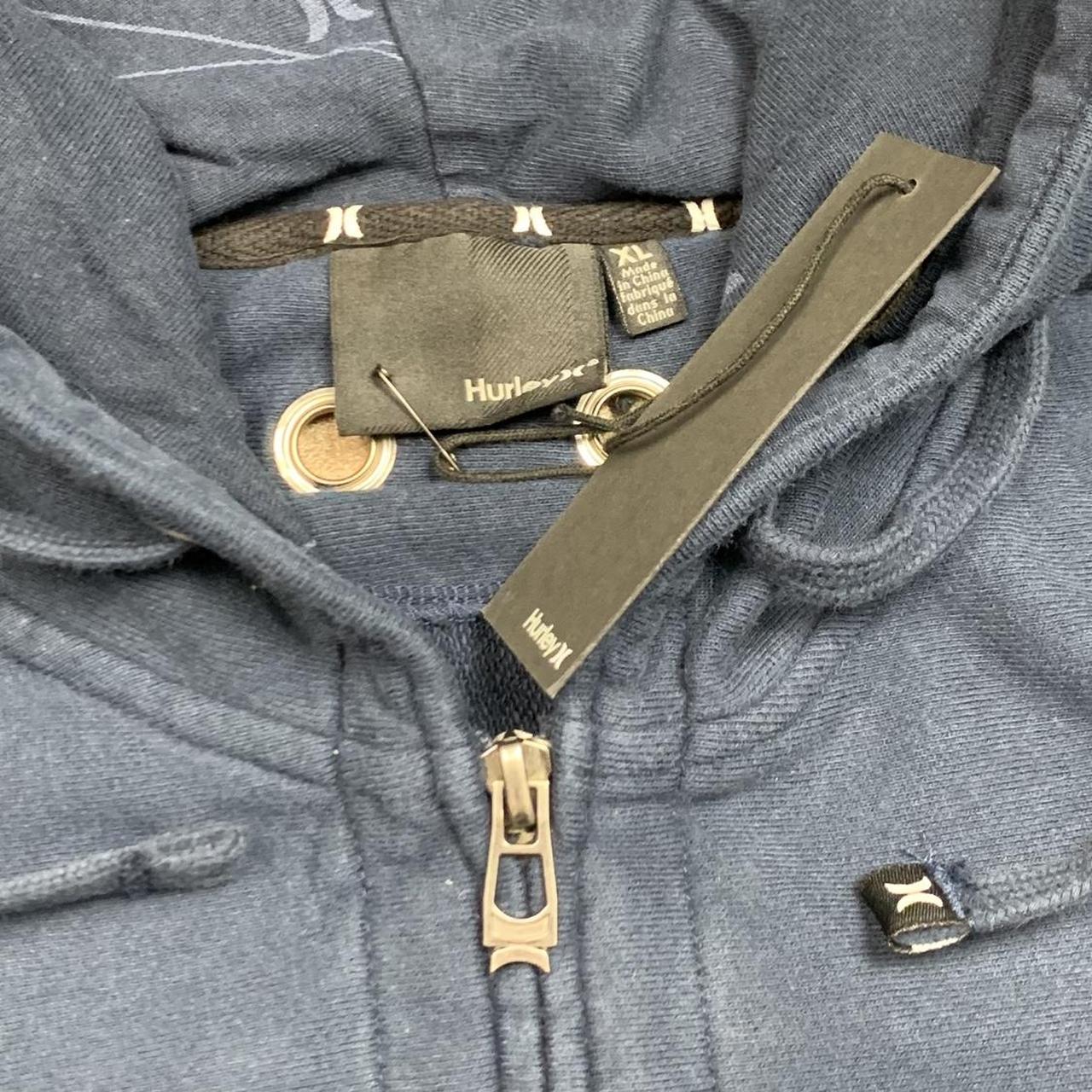 Hurley 00s navy graphic grunge boxy zip hoodie