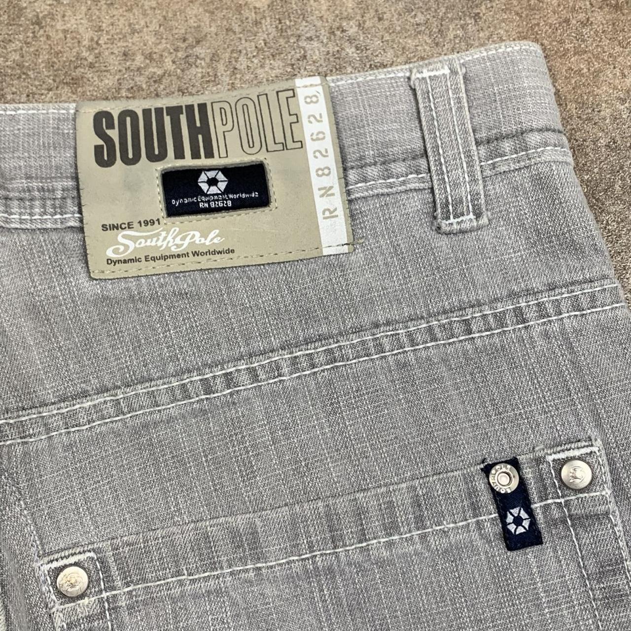 Southpole 00s white light grey grunge denim jeans