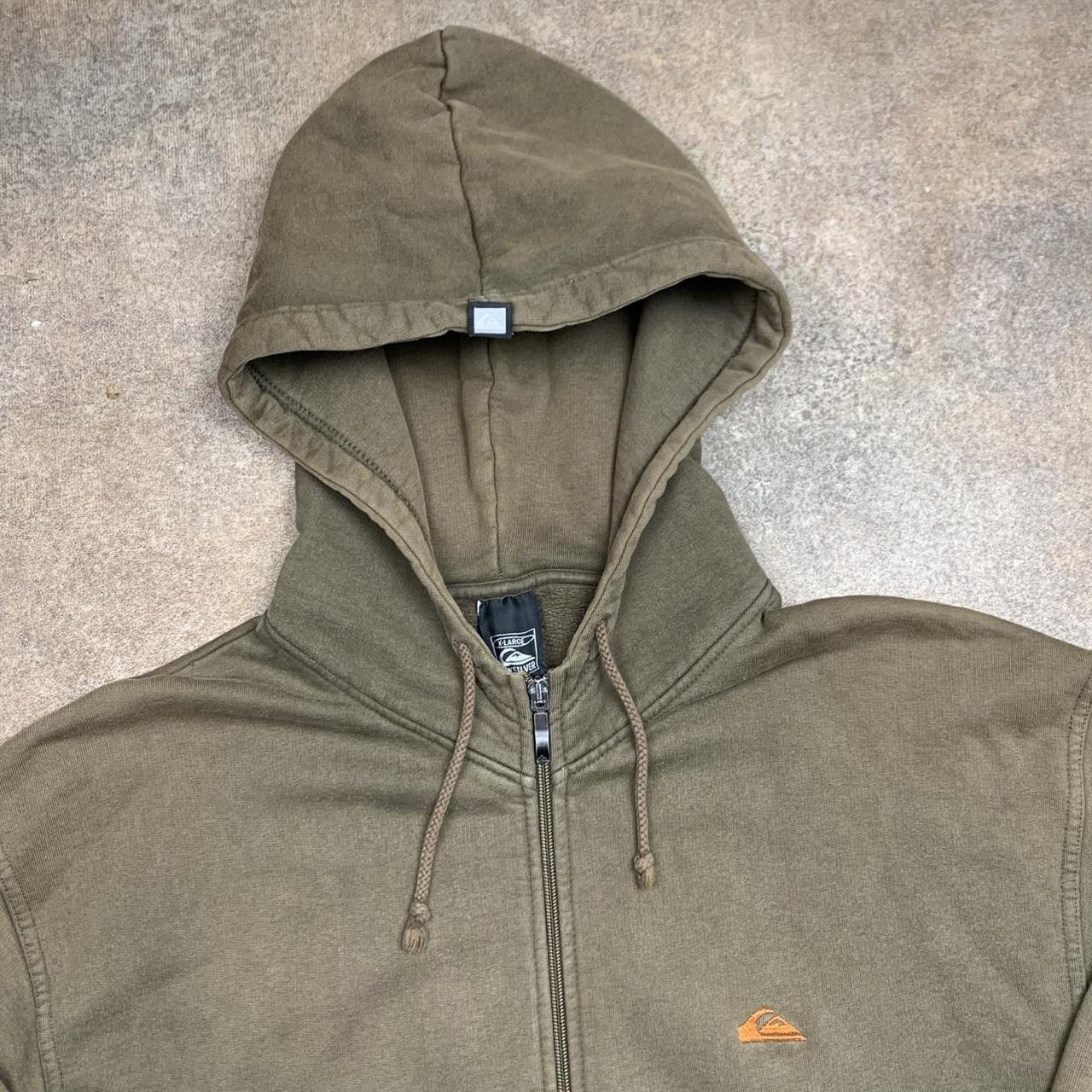 Quiksilver 90s graphic brown zip hoodie