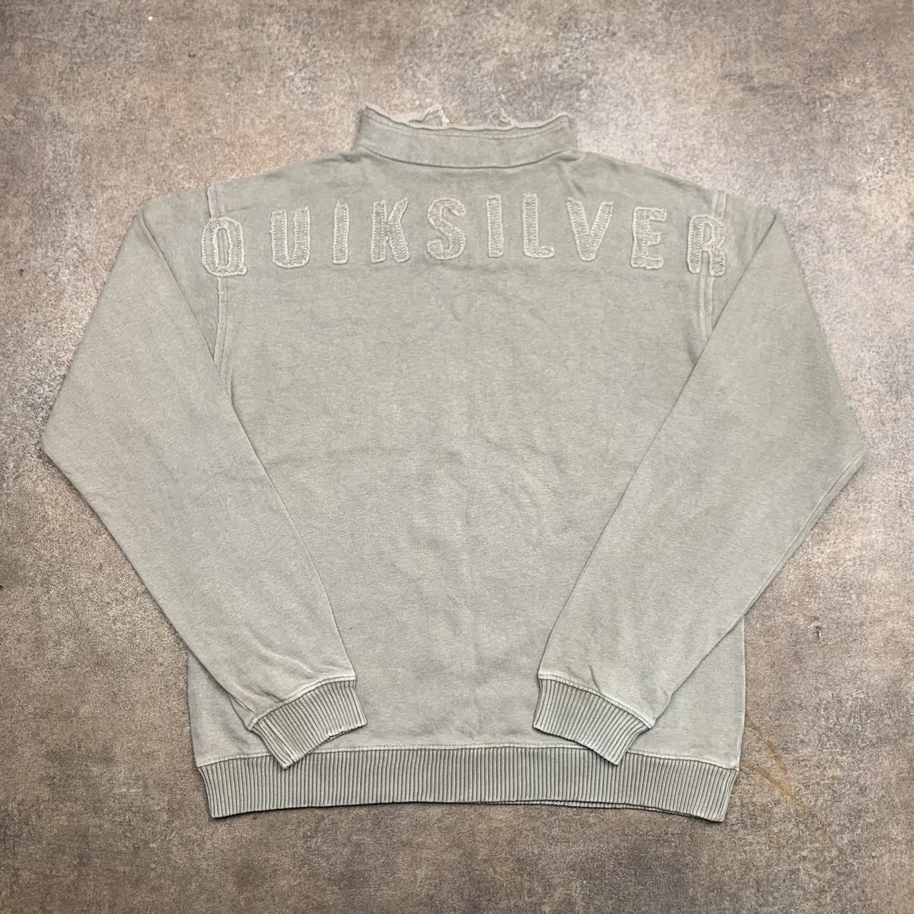 Quiksilver 00s graphic cream zip jumper