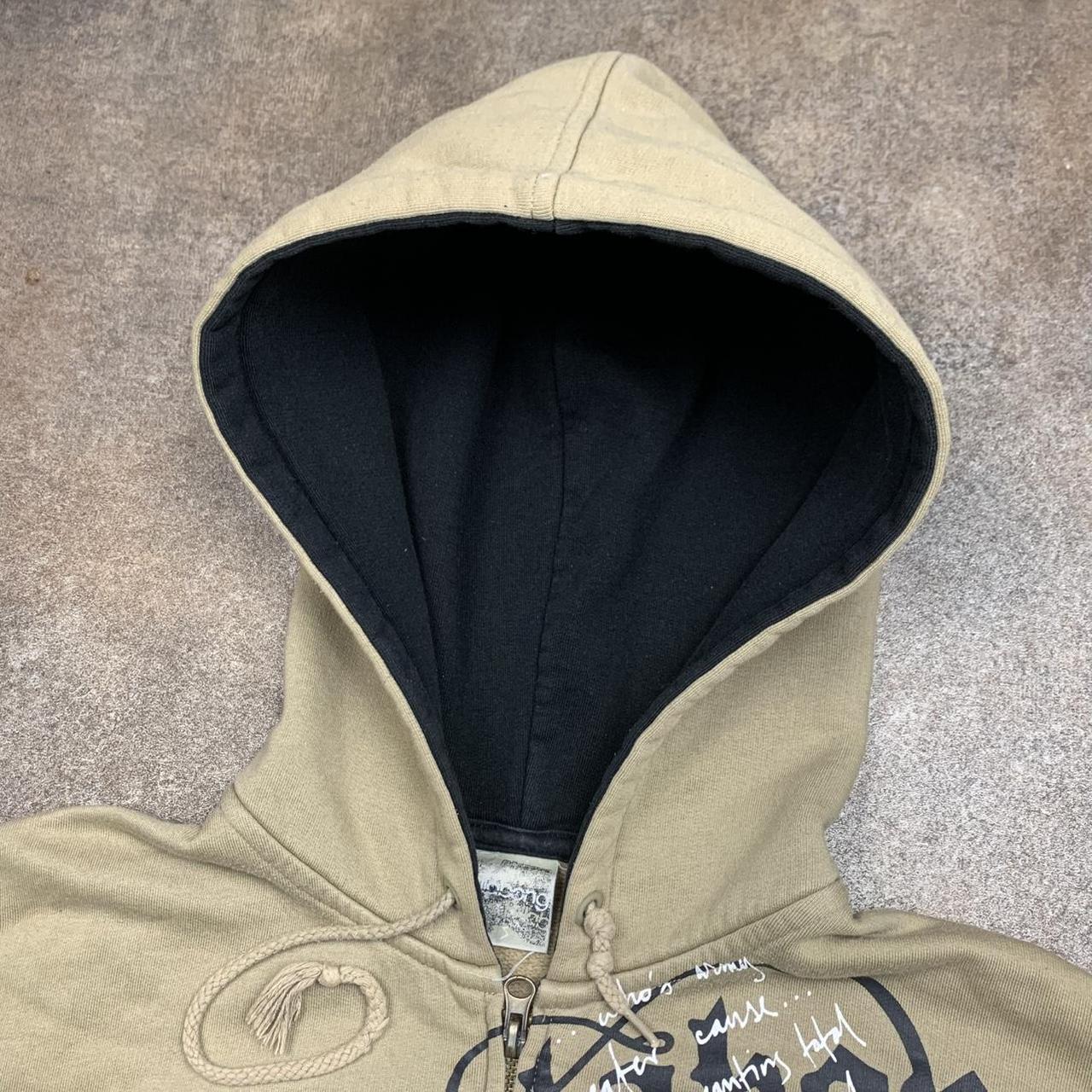 Billabong 00s graphic cream baggy zip hoodie
