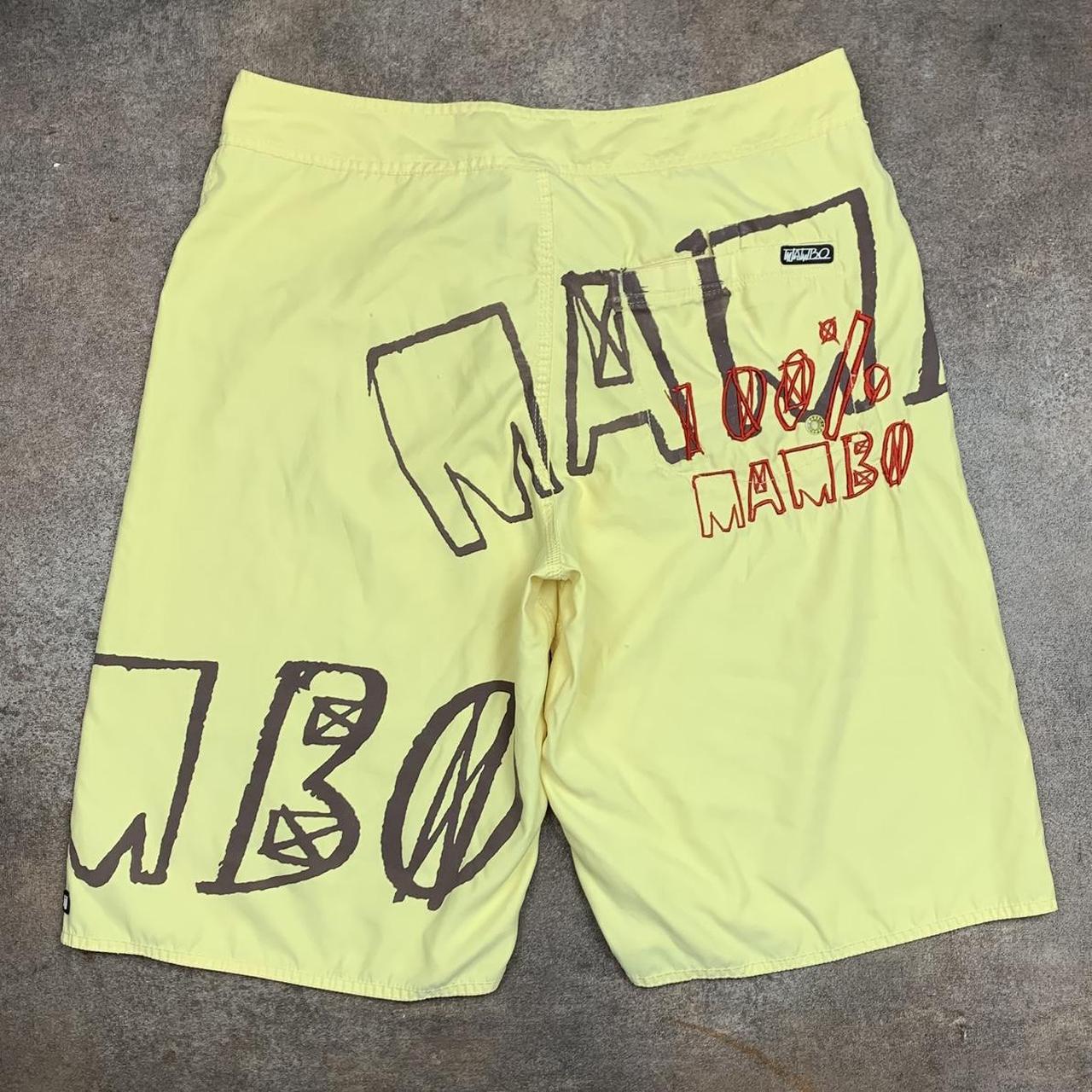 Mambo 00s yellow graphic baggy boardshorts