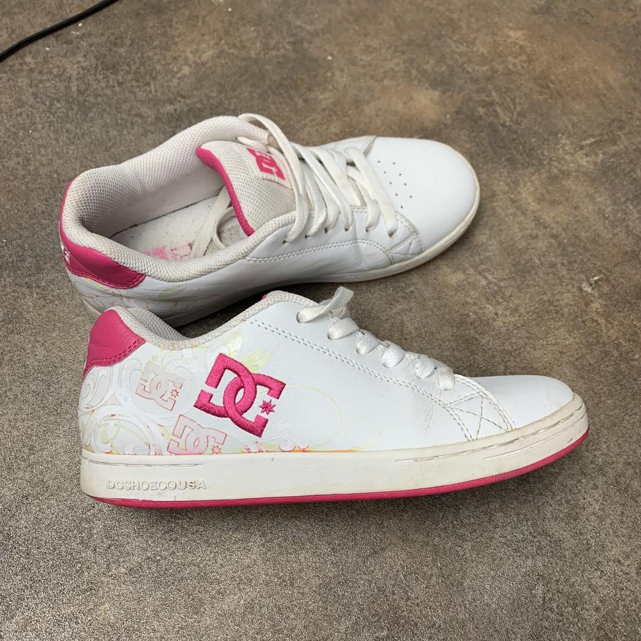DC Shoes Pixie 00s white pink graphic grunge trainers