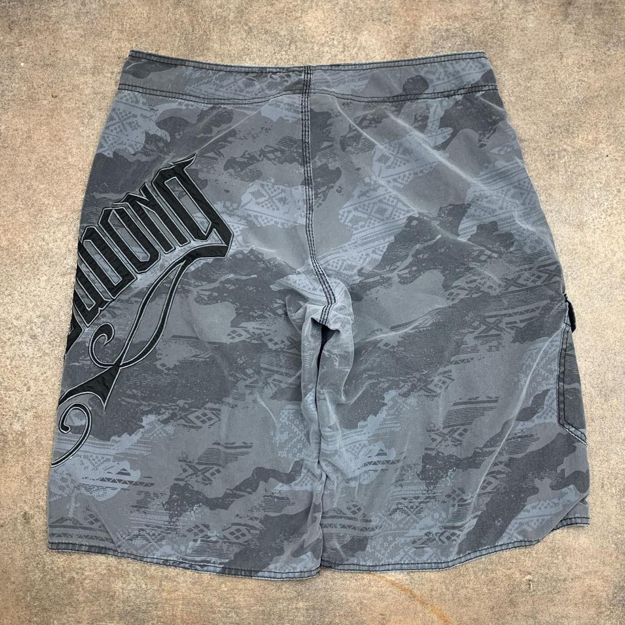 Billabong 00s grey black camo graphic boardshorts