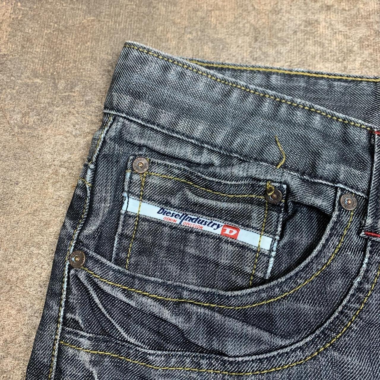 Diesel 00s baggy grey navy graphic denim jeans