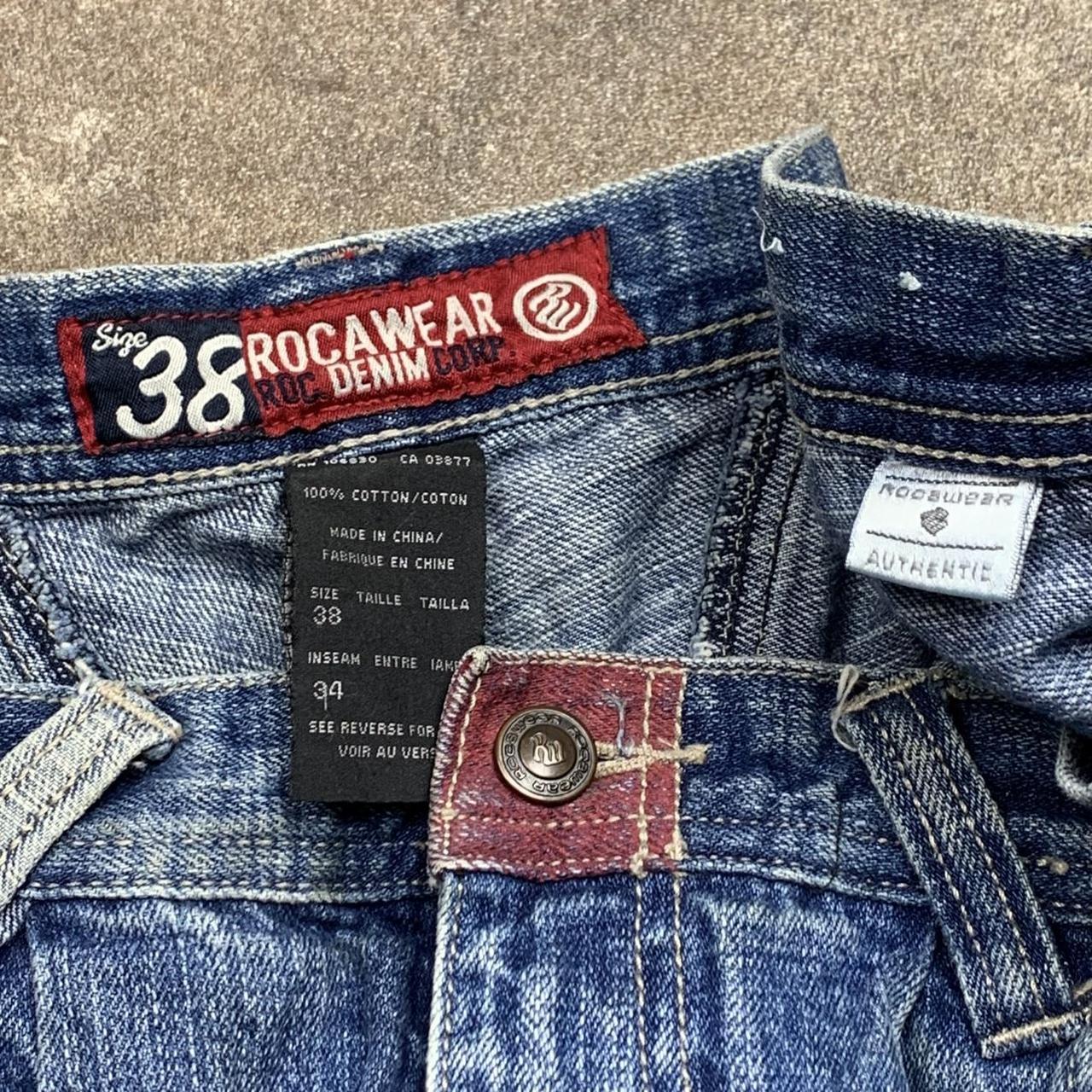 Rocawear 00s baggy double knee blue denim jeans