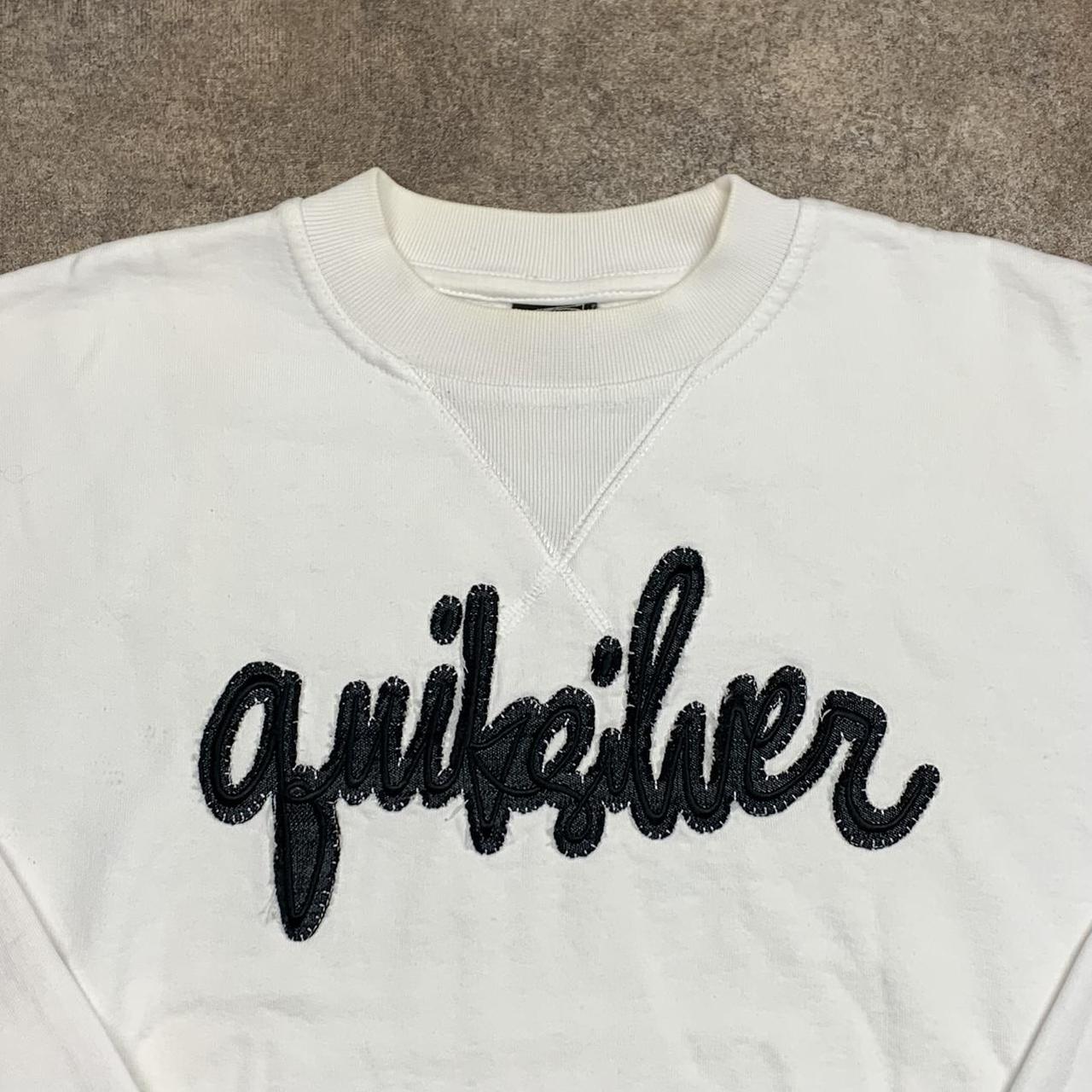 Quiksilver 90s white black graphic sweater