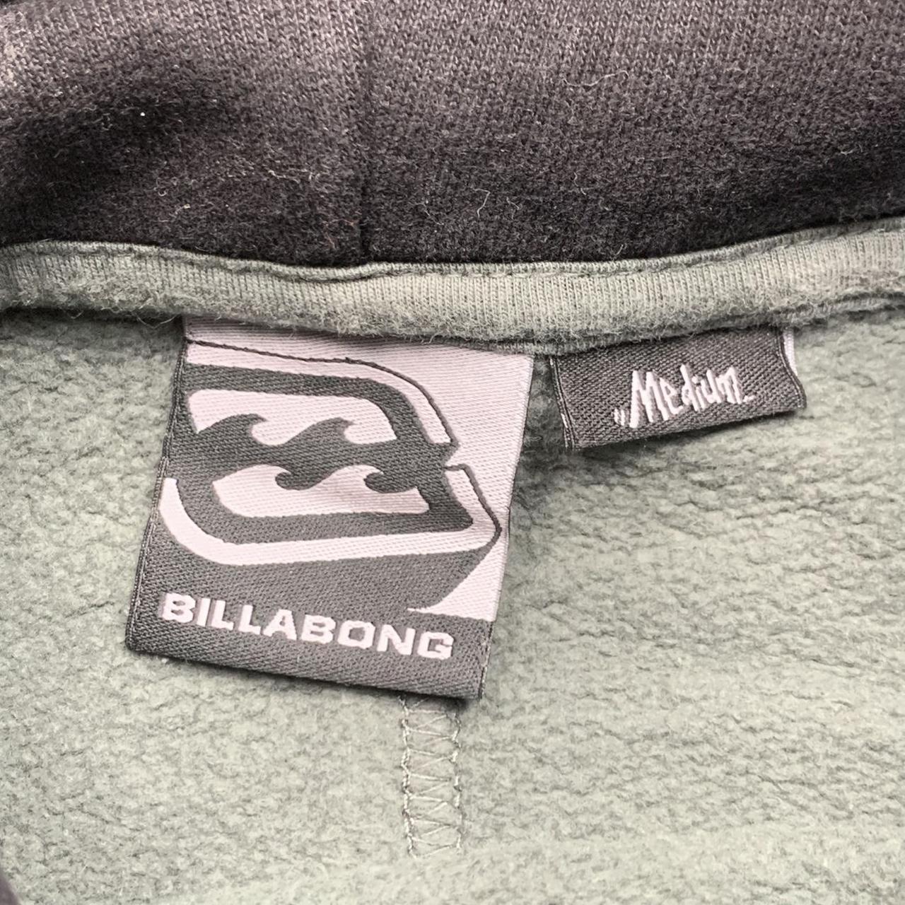 Billabong 00s grey balaclava hood faded graphic hoodie