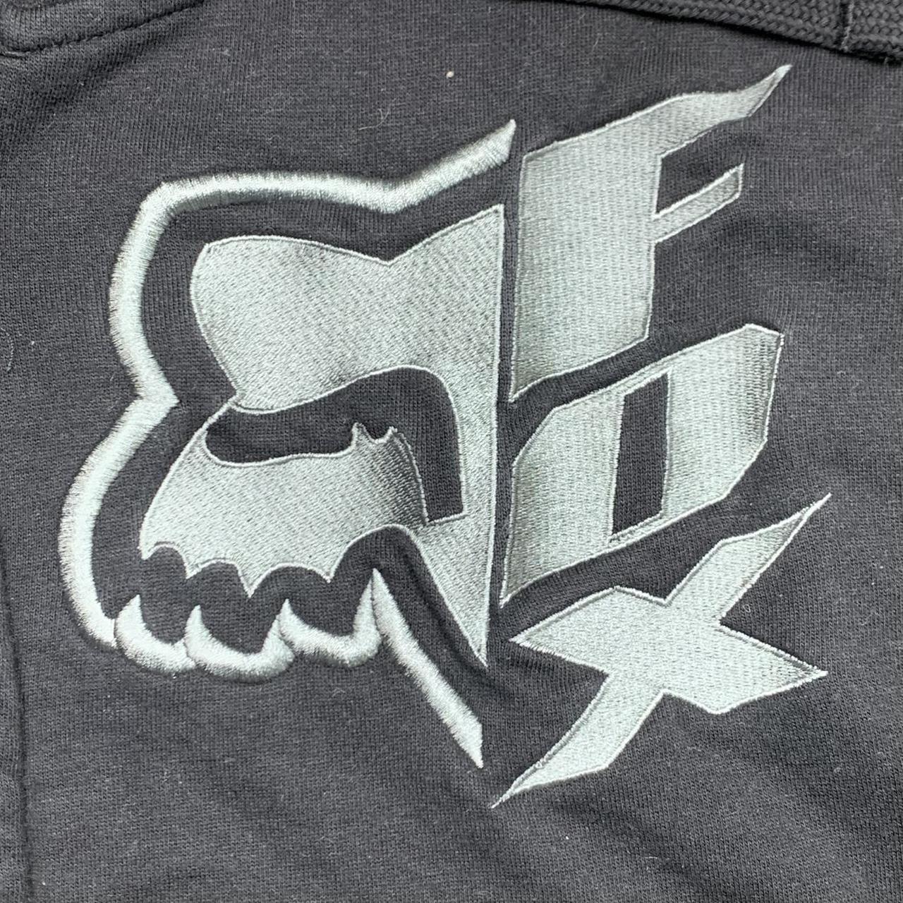 Fox Racing 00s black grunge graphic zip hoodie