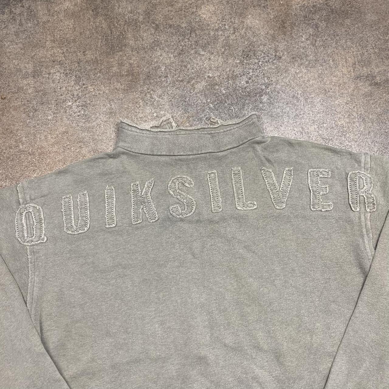 Quiksilver 00s graphic cream zip jumper