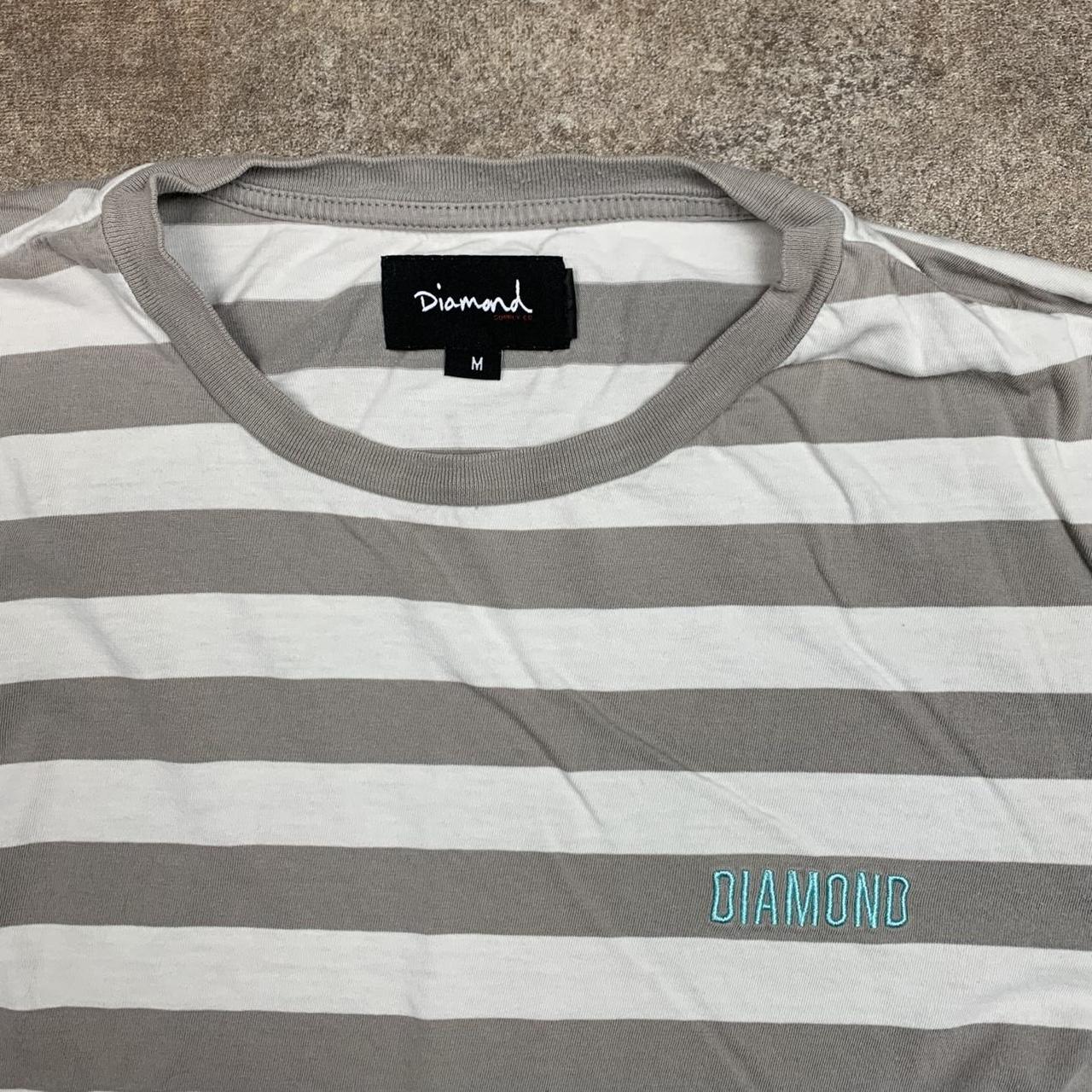 Diamond Supply Co. white grey striped long sleeve tee