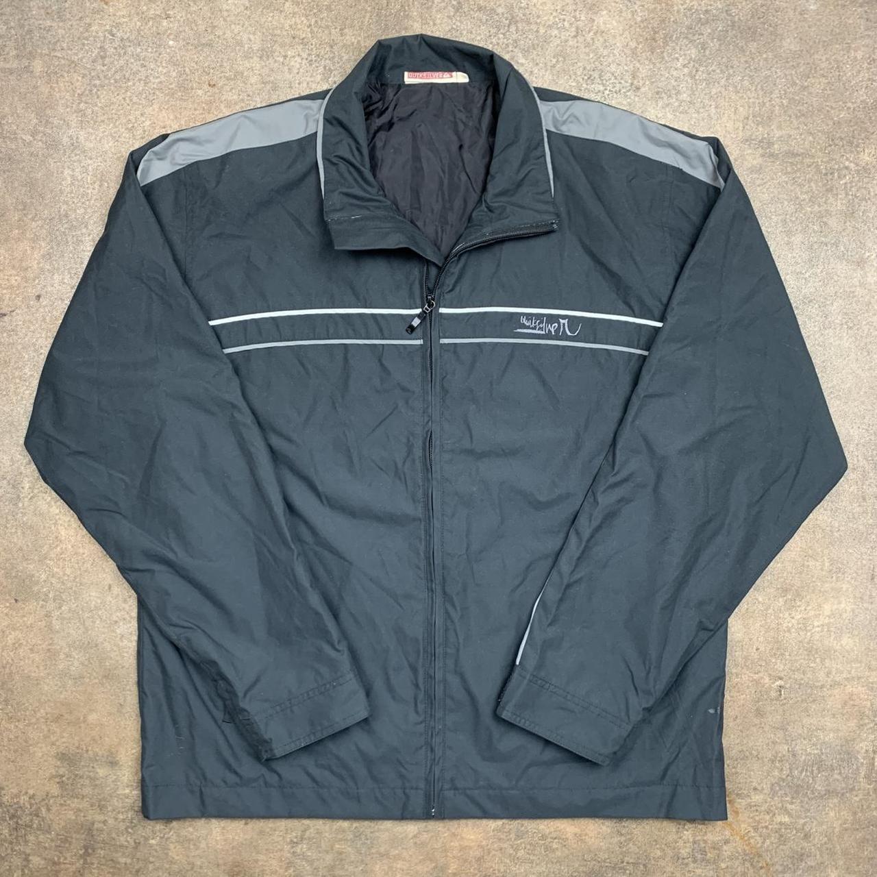 Quiksilver 90s black grey lined zip jacket
