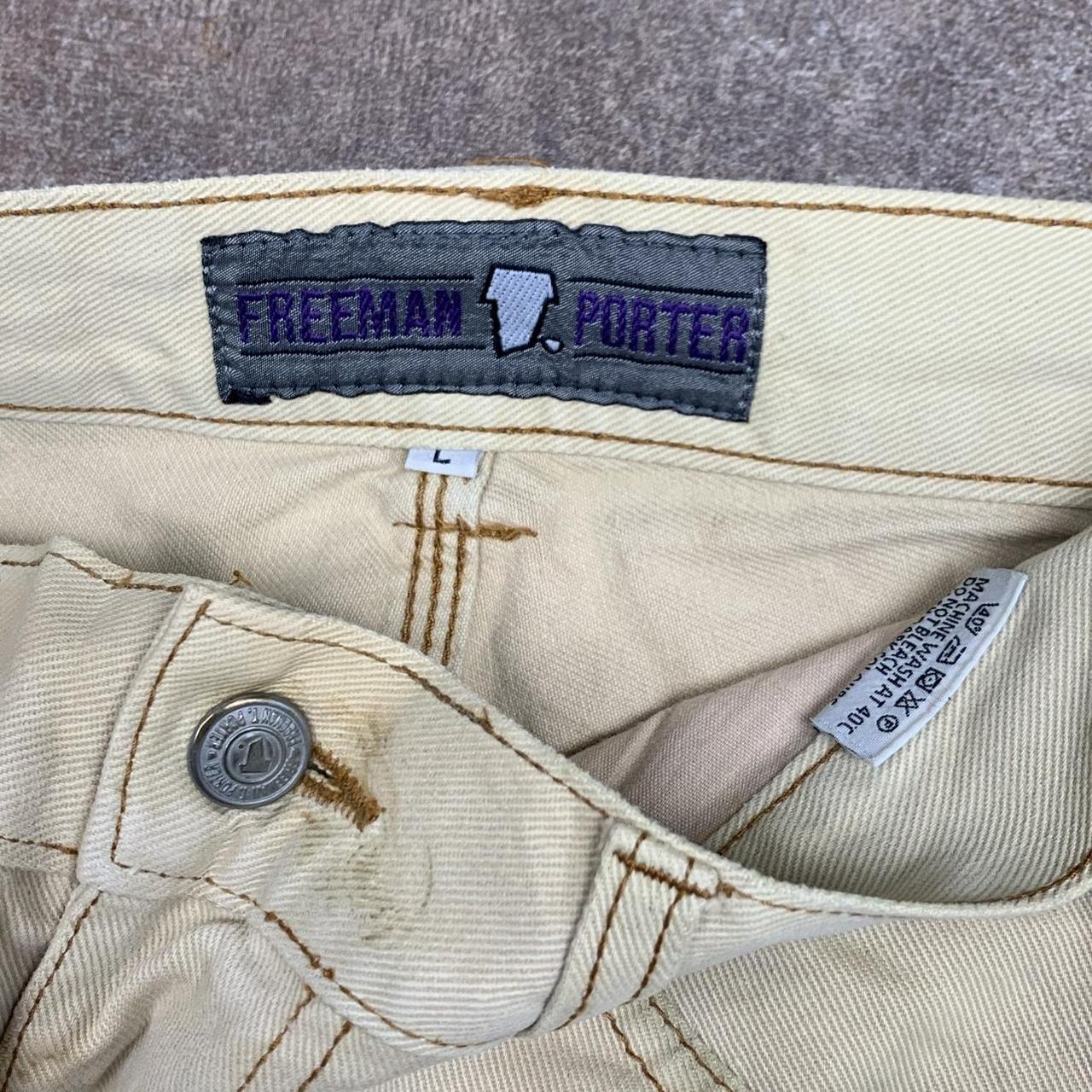 Freeman T. Porter 90s beige baggy carpenter denim jeans