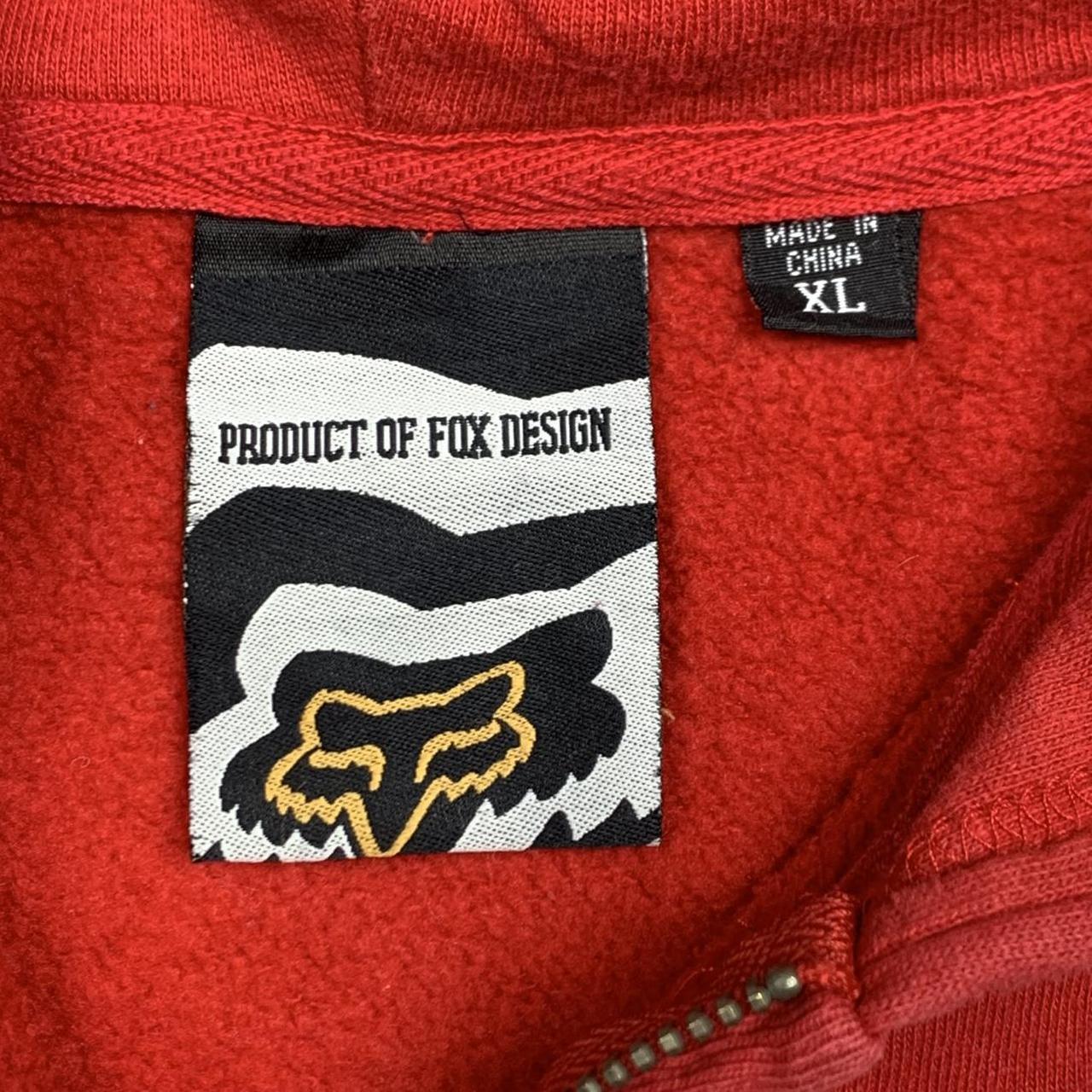 Fox Racing 00s red graphic baggy hoodie