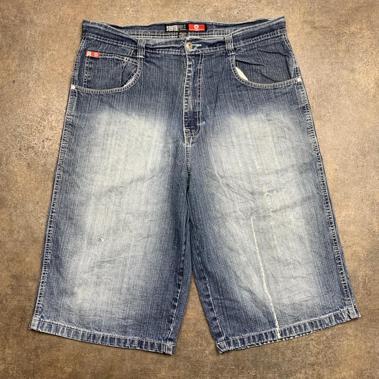 Southpole 00s red tab navy blue denim jorts