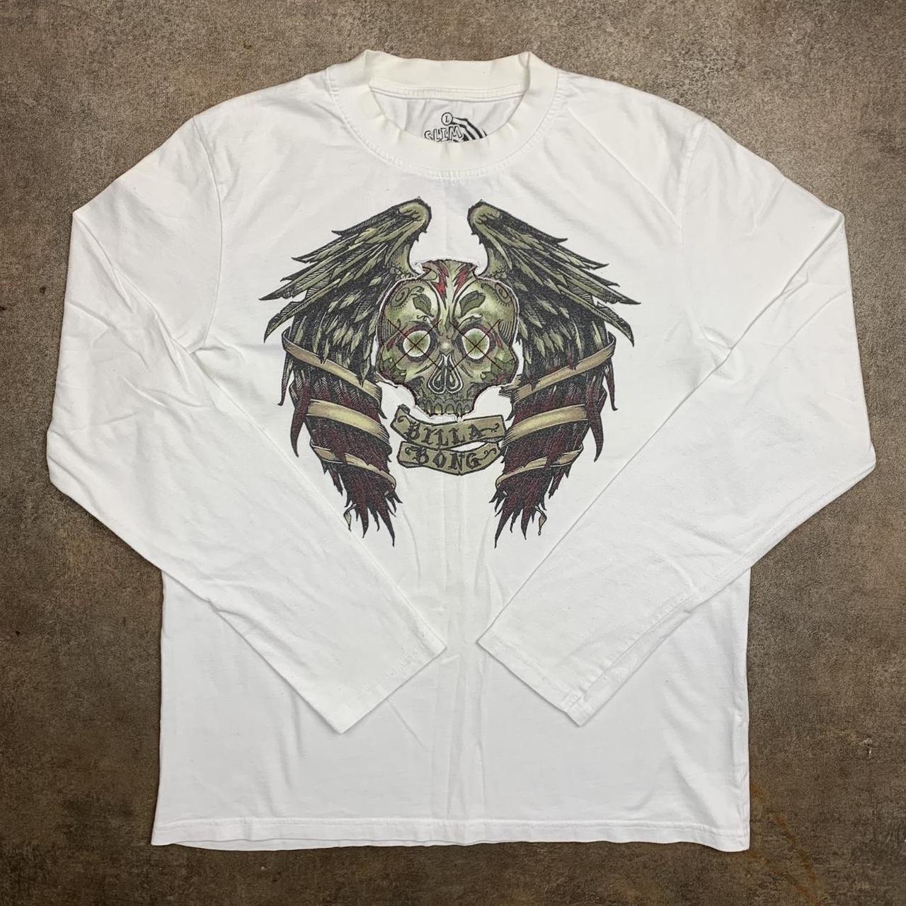 Billabong 00s graphic white long sleeve tee