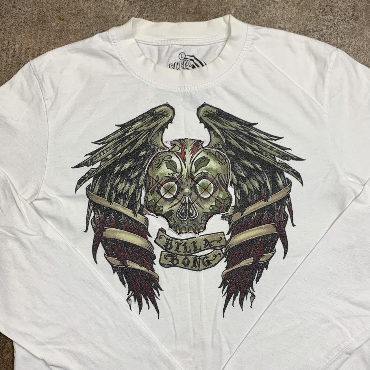 Billabong 00s graphic white long sleeve tee