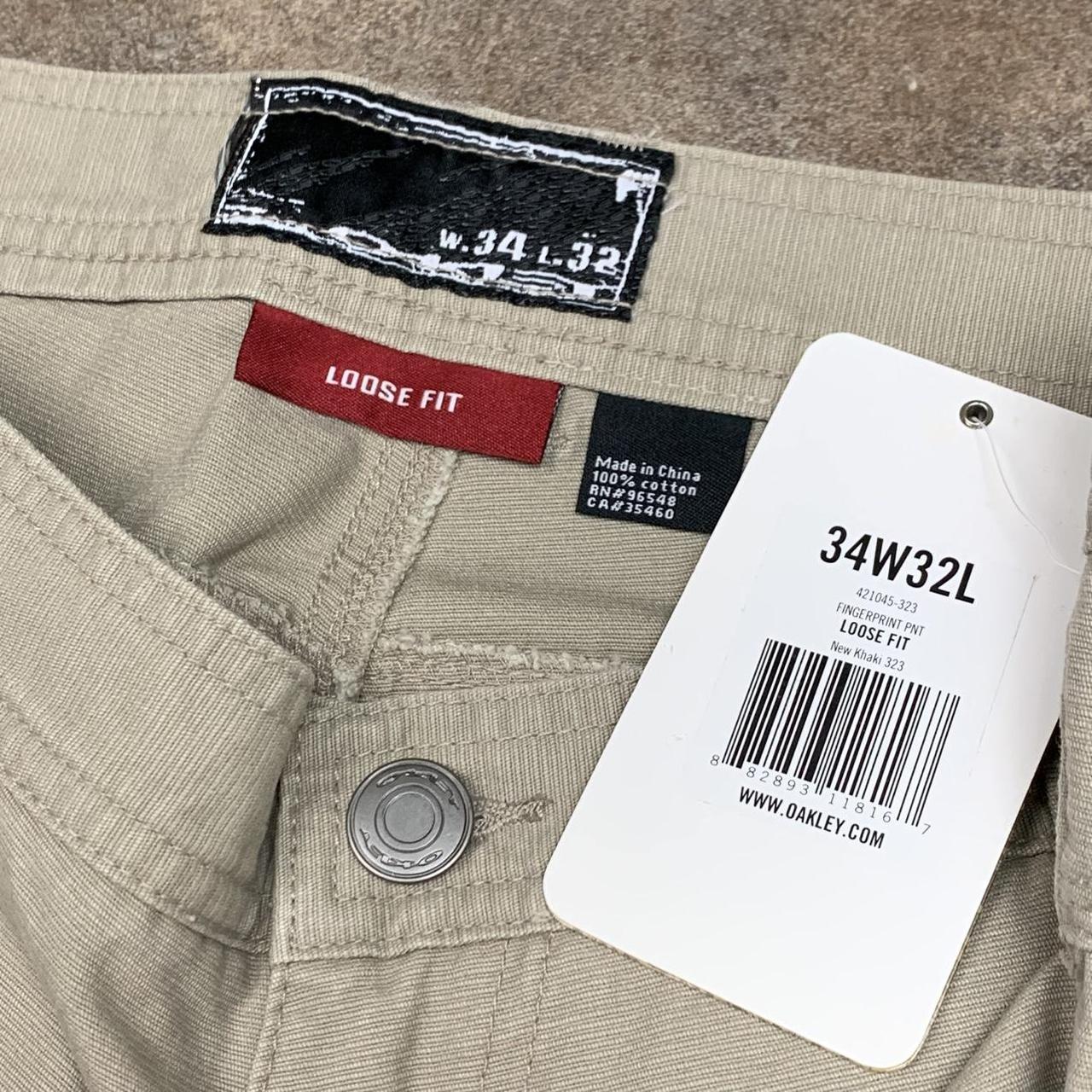 Oakley 00s cream beige baggy logo jeans