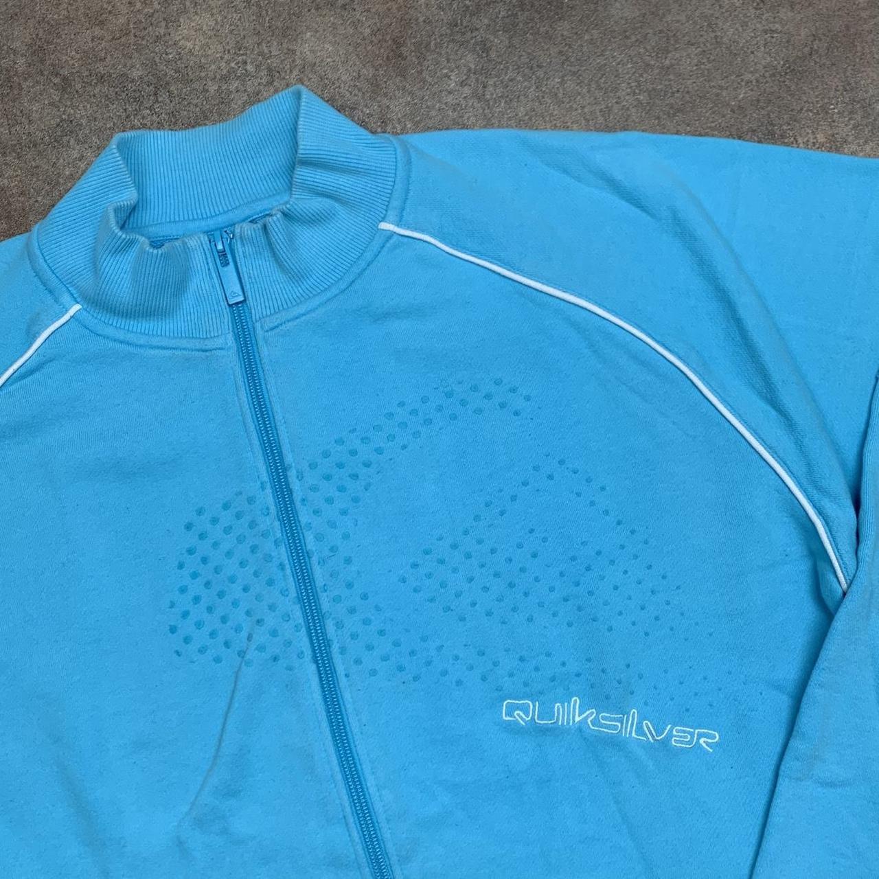 Quiksilver 00s blue graphic boxy zip jumper