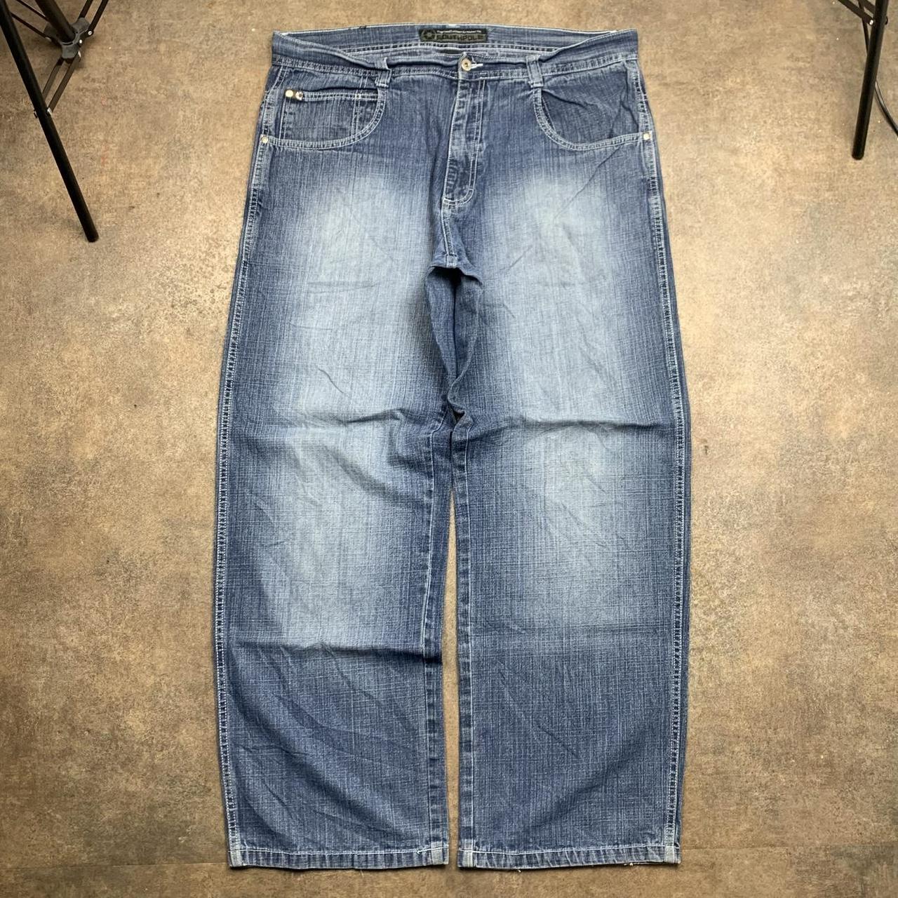 Southpole 00s baggy washed navy blue denim jeans