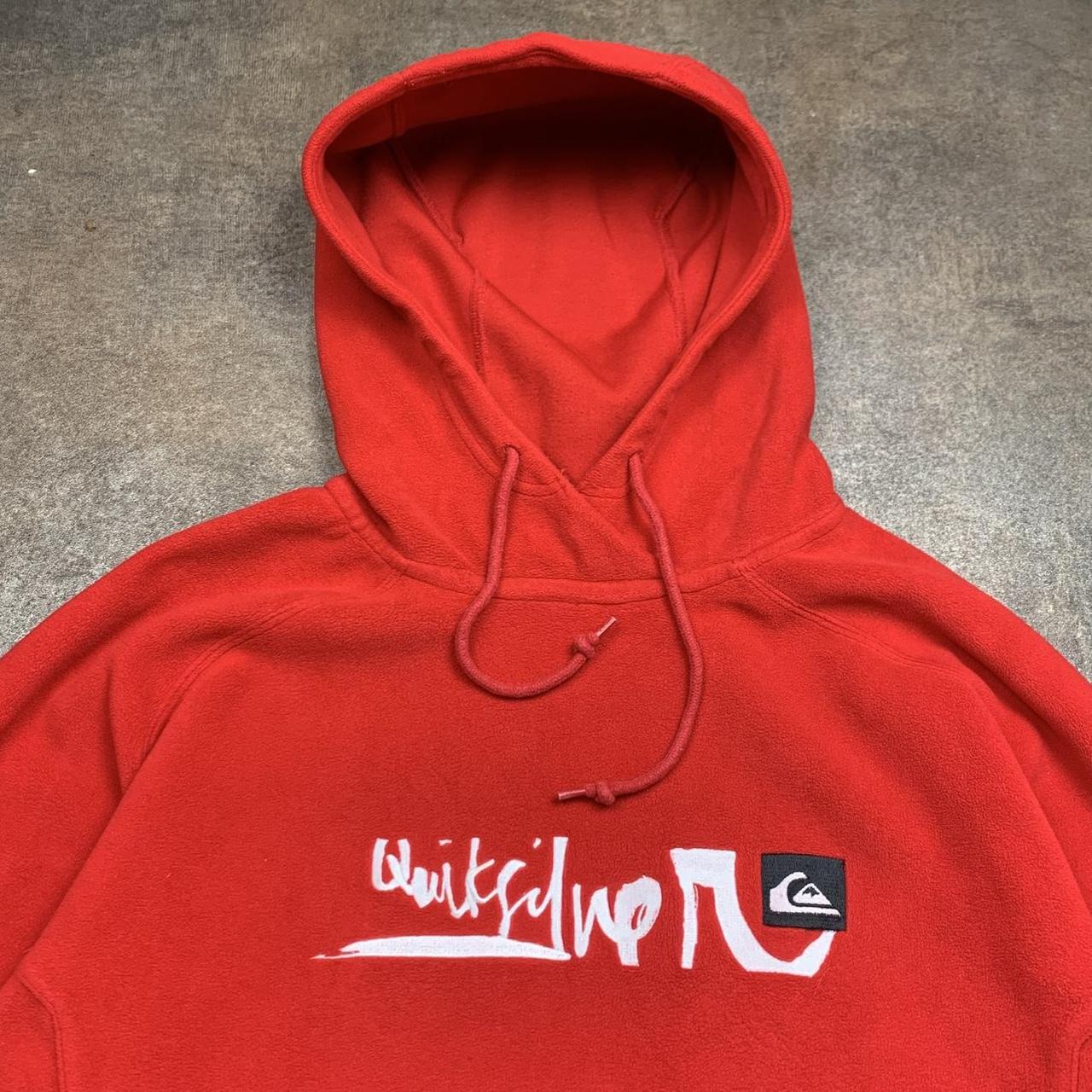 Quiksilver 00s red graphic boxy hoodie