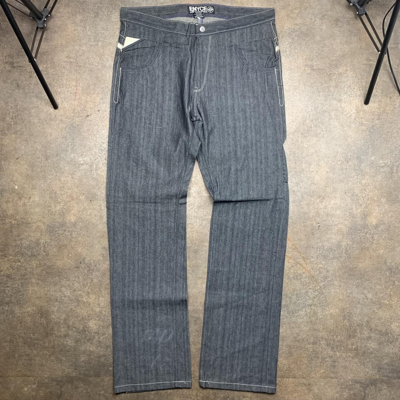Enyce 00s graphic baggy navy grey denim jeans