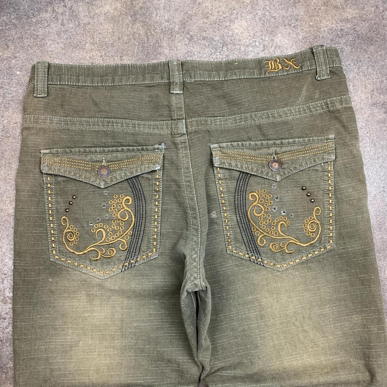 Brooklyn Xpress 90s khaki graphic baggy denim jeans