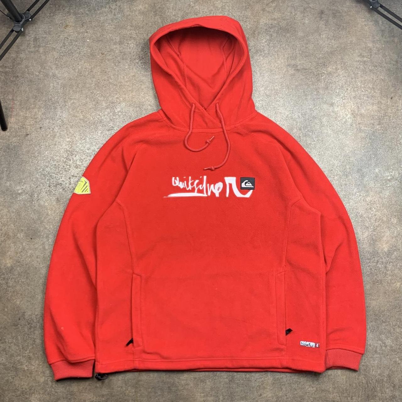 Quiksilver 00s red graphic boxy hoodie