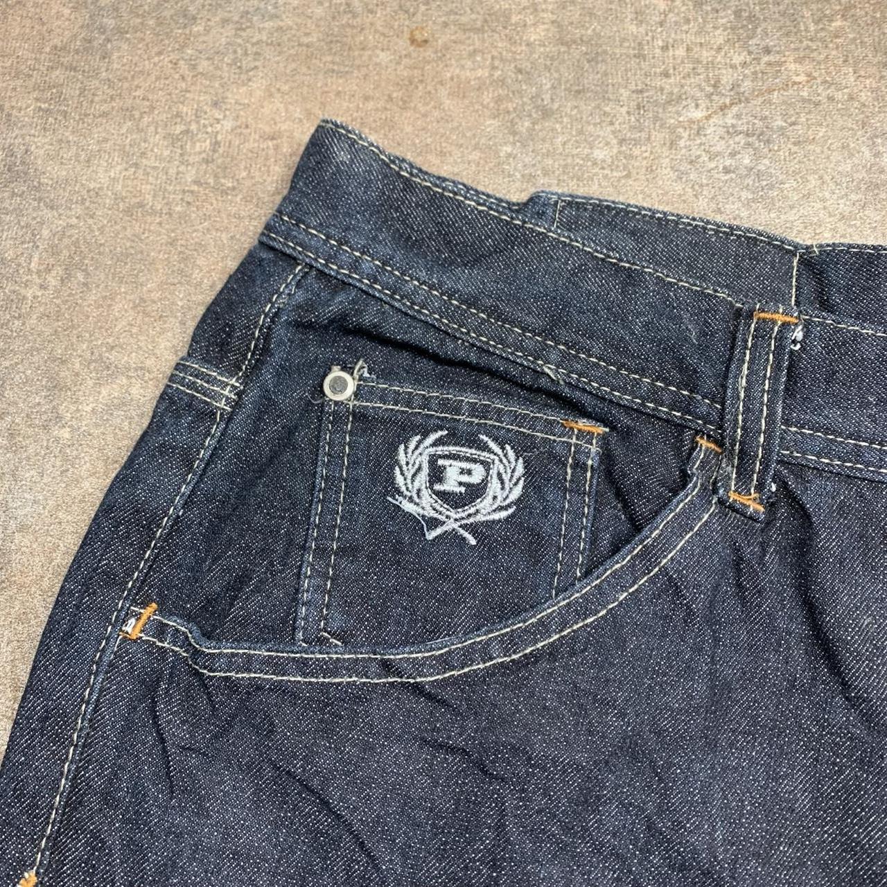 Phat Farm 90s baggy graphic navy denim jorts