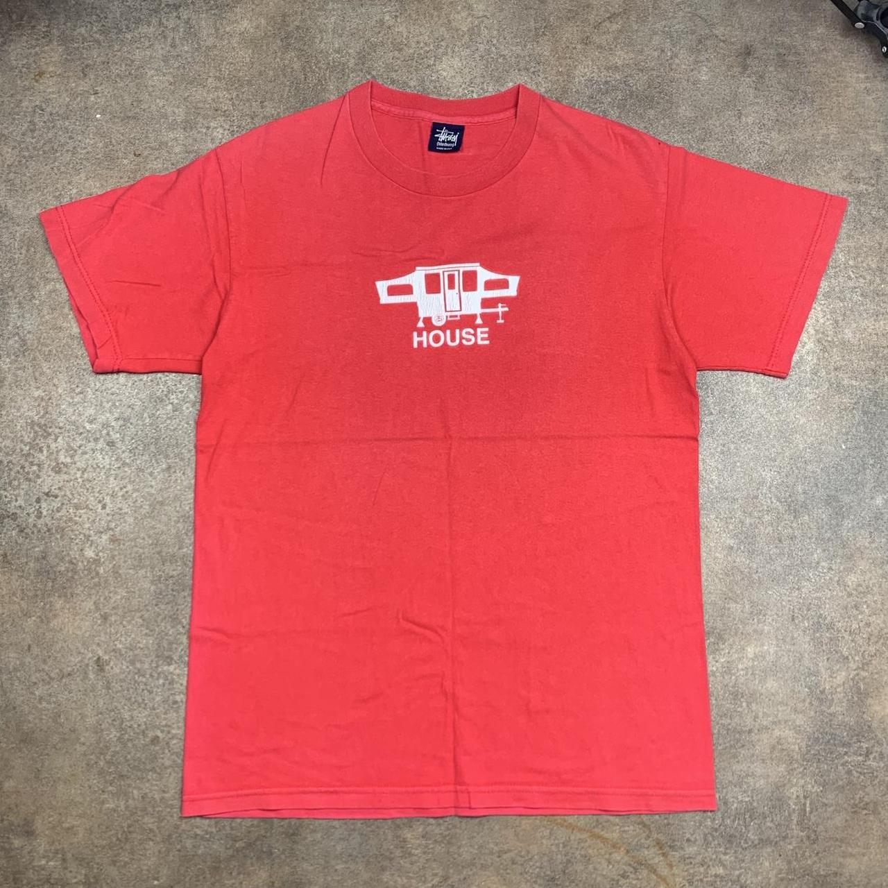Stüssy 00s red boxy graphic tee