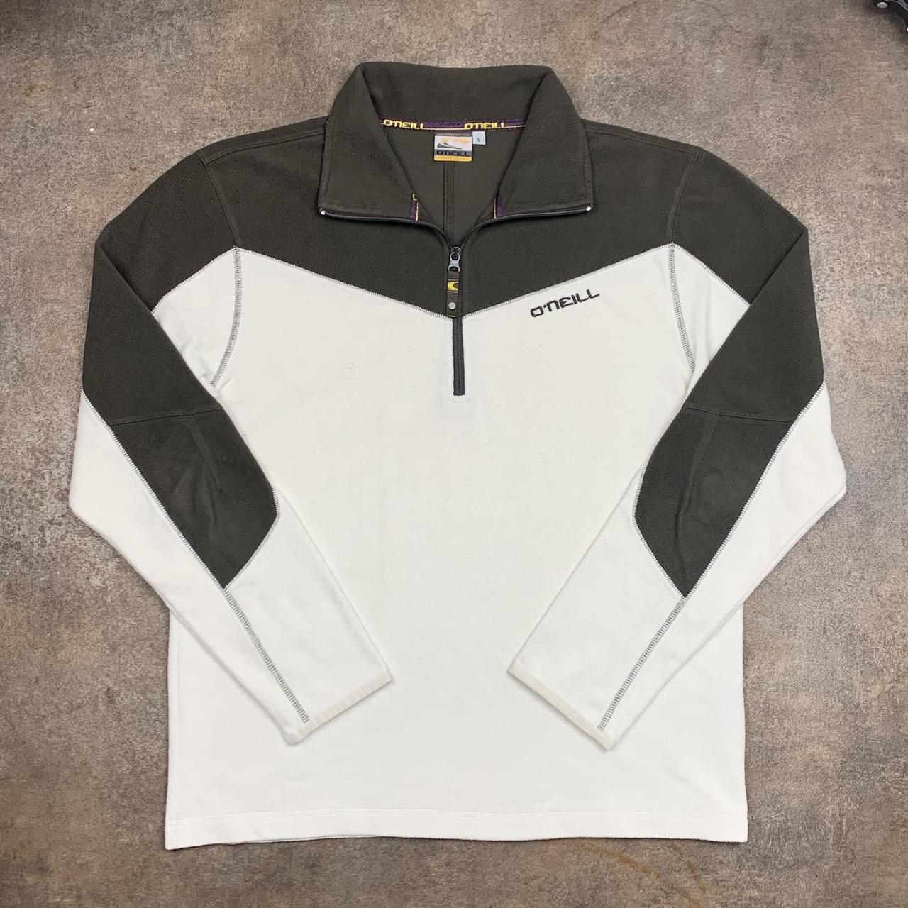 O'Neill 00s cream brown quarter zip fleece