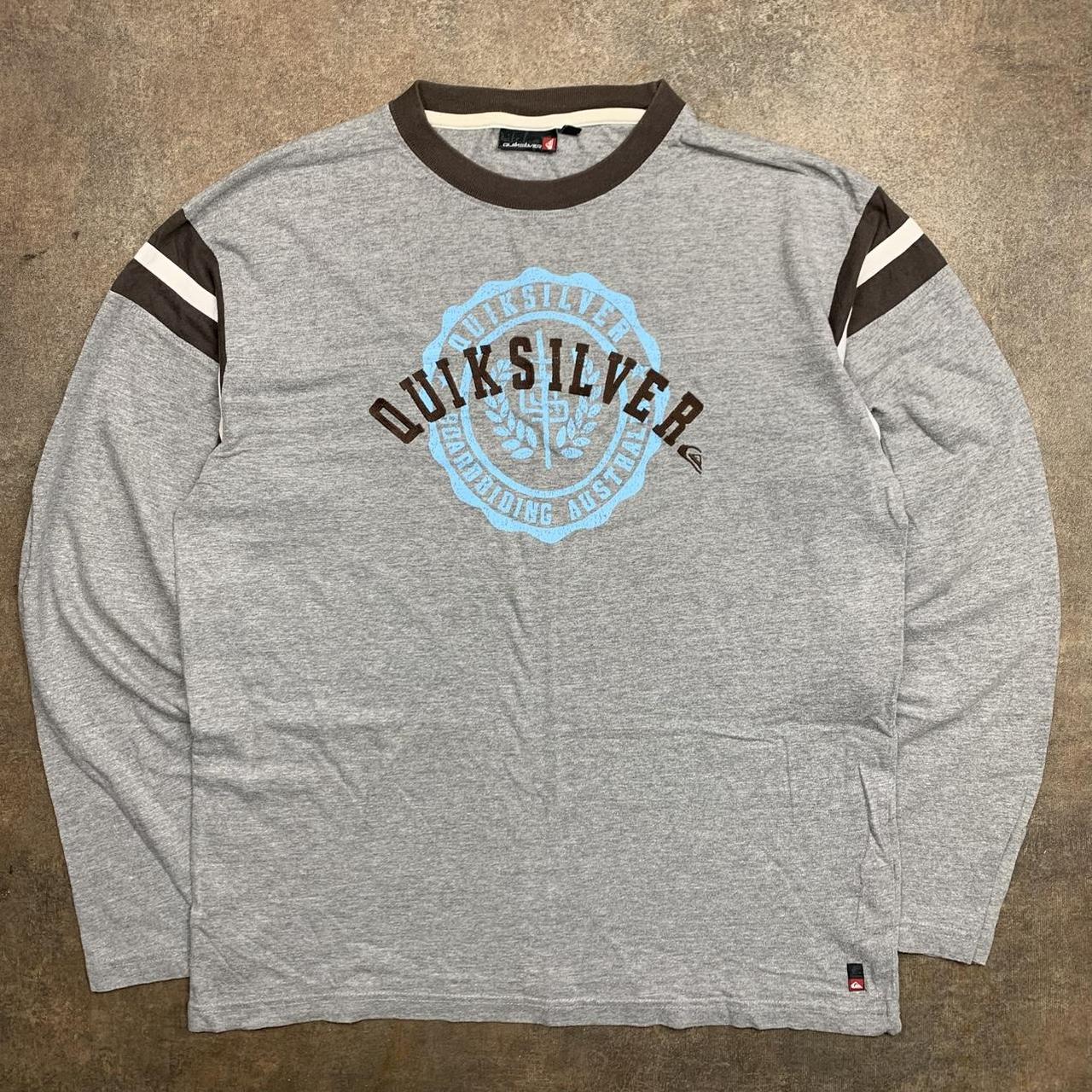 Quiksilver 00s grey graphic long sleeve tee