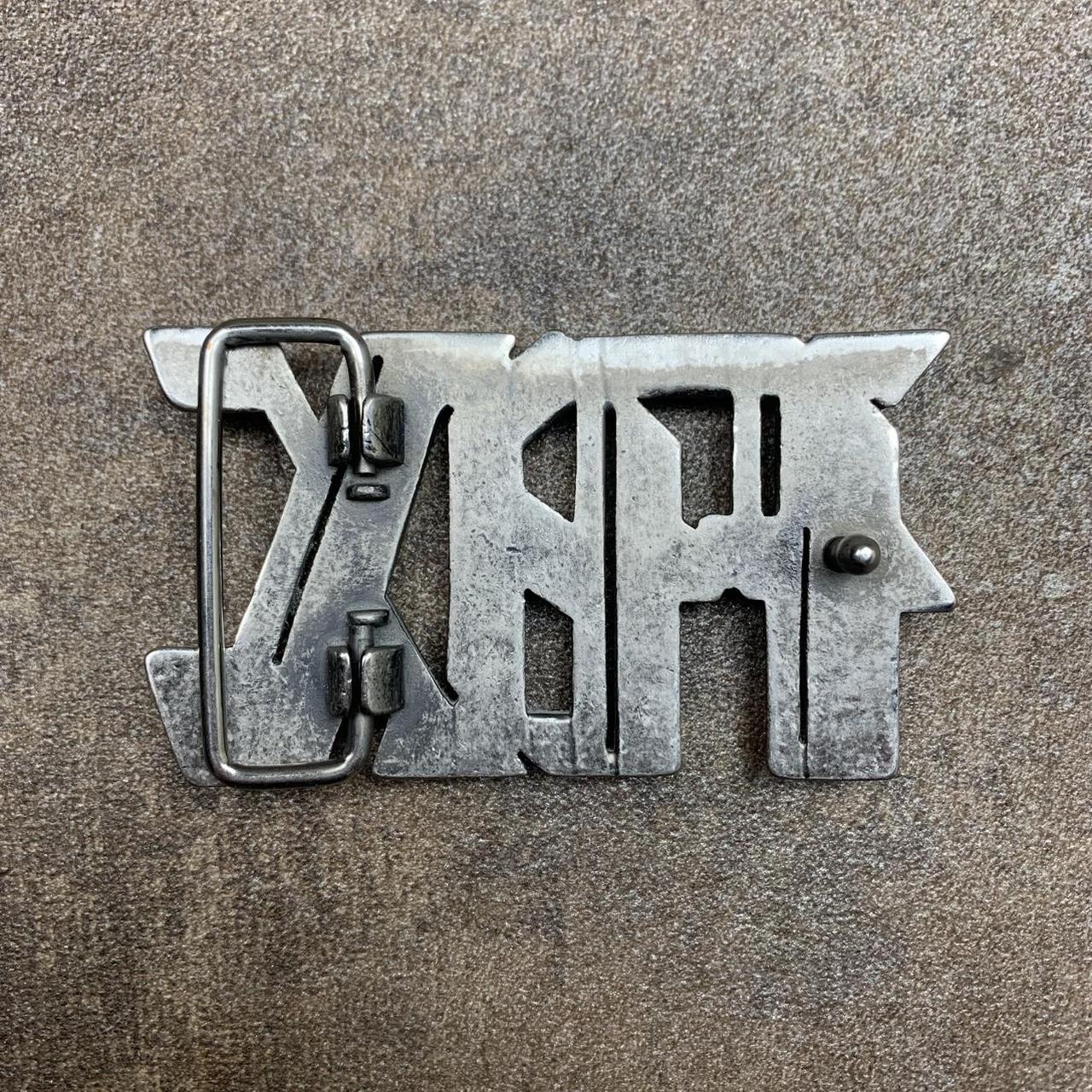 Fox Racing vintage Y2K grunge skate emo metal grey belt buckle