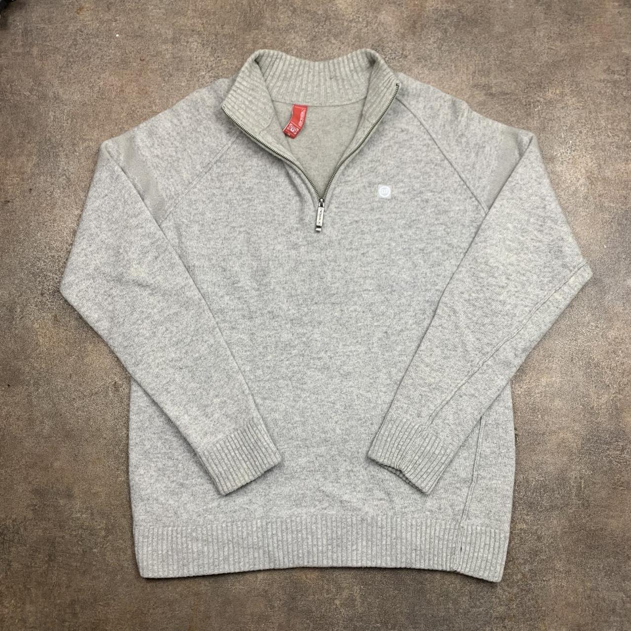 Animal 00s light grey boxy quarter zip fleece