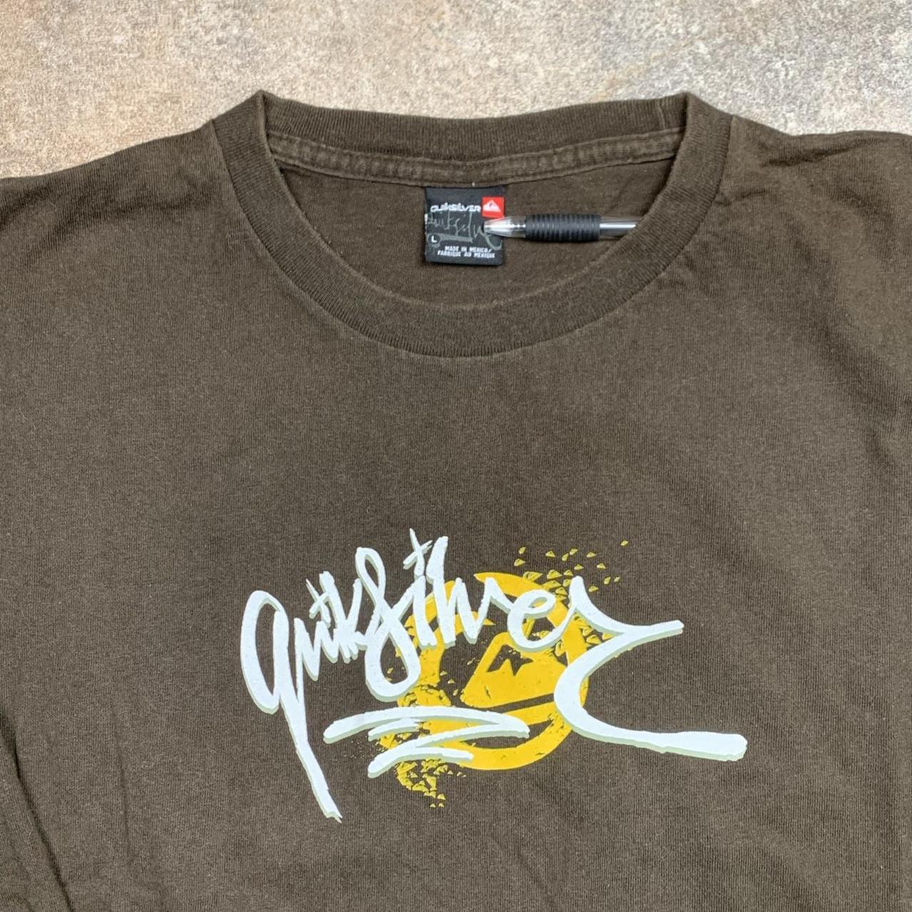 Quiksilver 00s brown graphic long sleeve tee