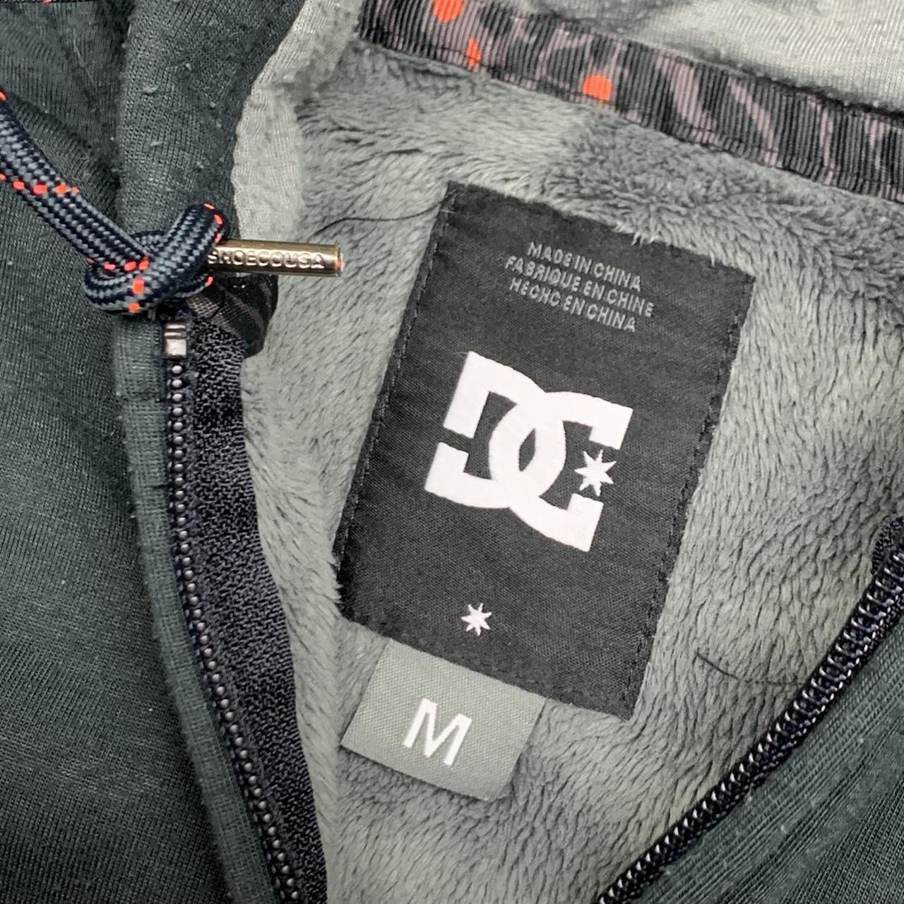 DC Shoes grunge black zip fleece lined hoodie