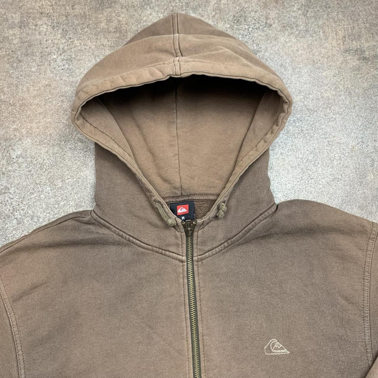 Quiksilver 00s brown grunge graphic zip hoodie