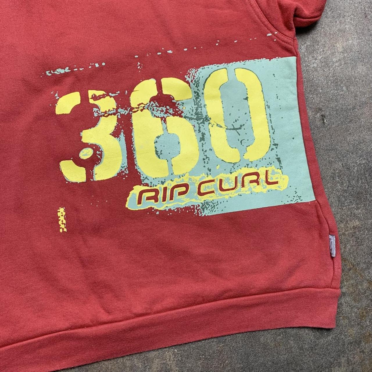 Rip Curl 00s red graphic boxy zip hoodie