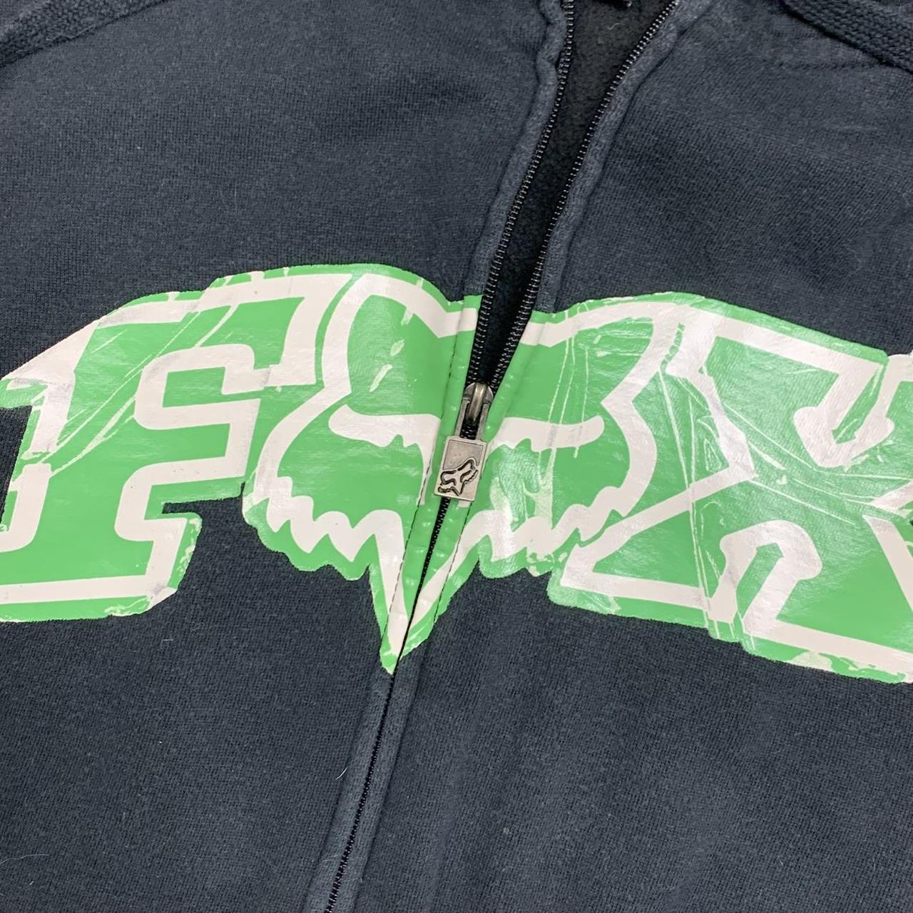 Fox Racing 00s black graphic boxy zip hoodie