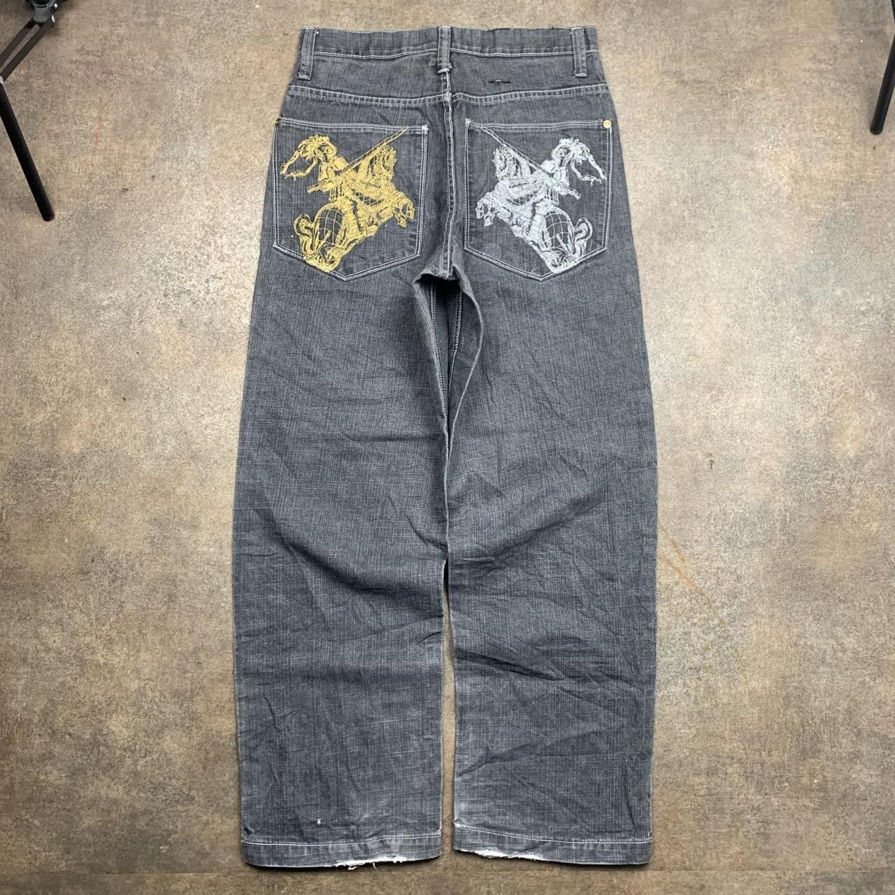 Southpole 00s graphic grey baggy grunge denim jeans