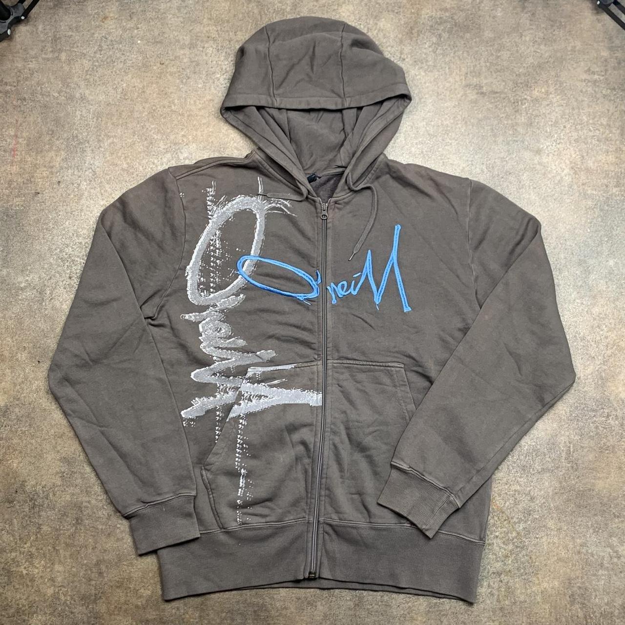 O'Neill 00s graphic brown baggy zip hoodie