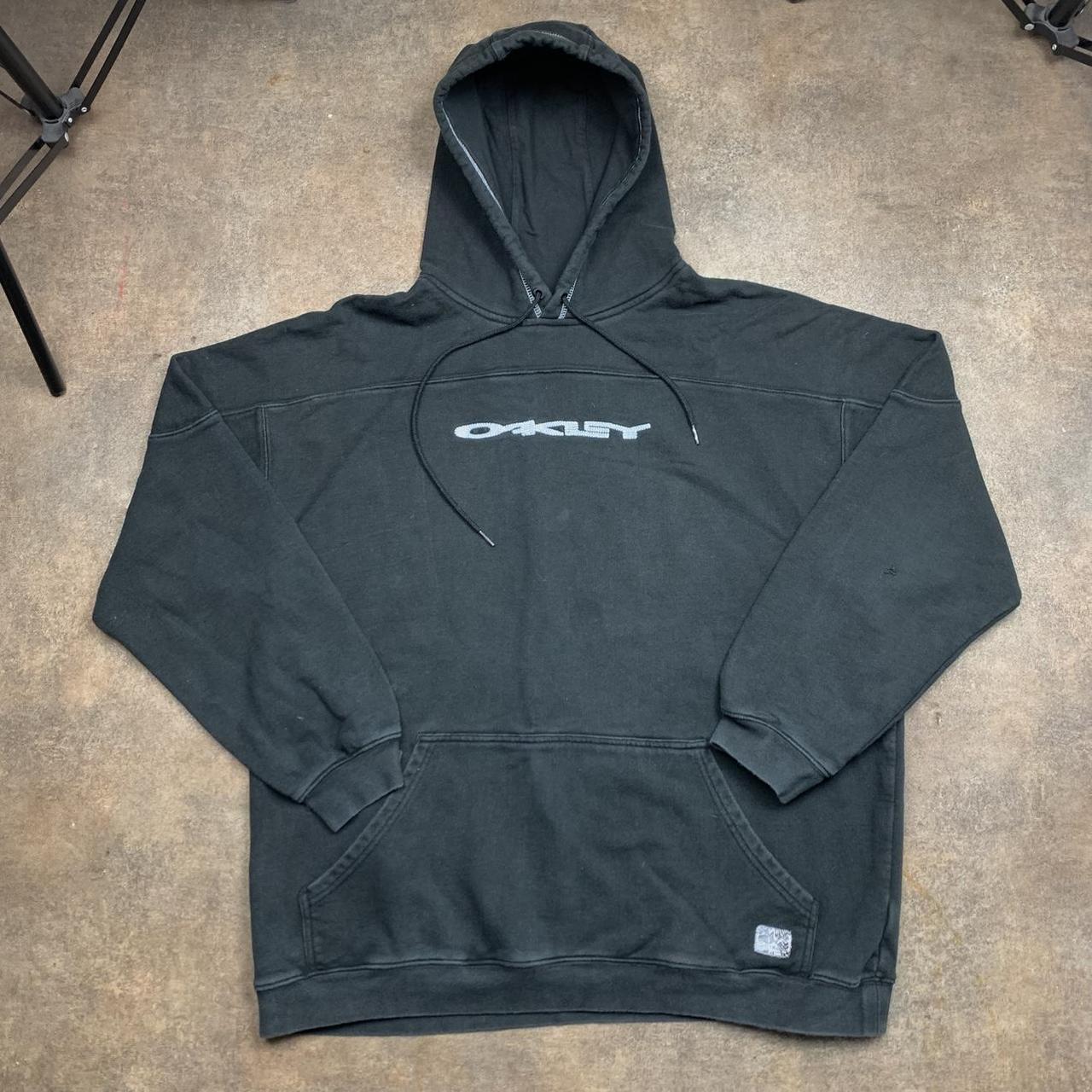 Oakley Software 00s graphic black blue boxy hoodie